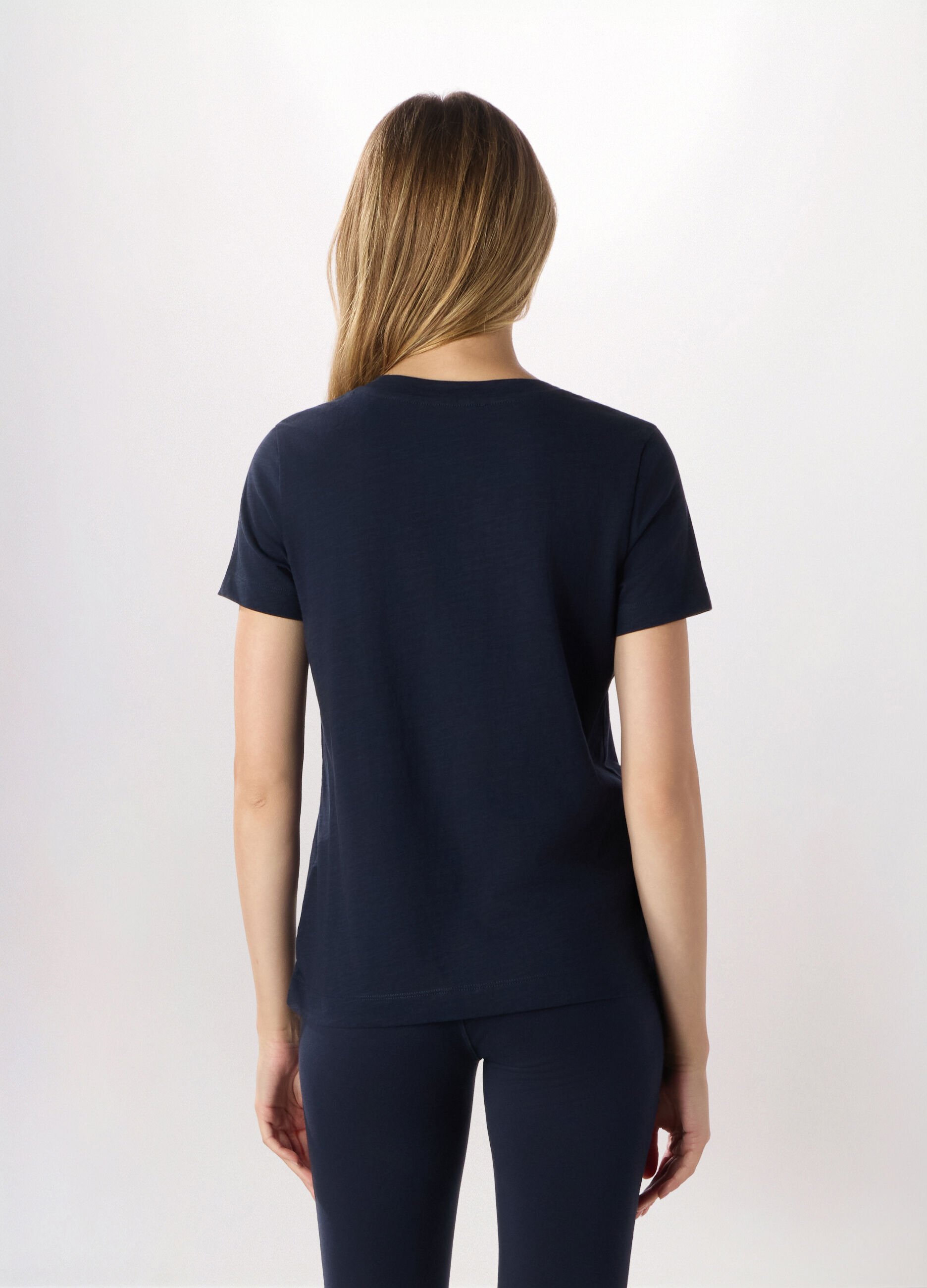 T-shirt in jersey slub di puro cotone Holistic fitness donna_1