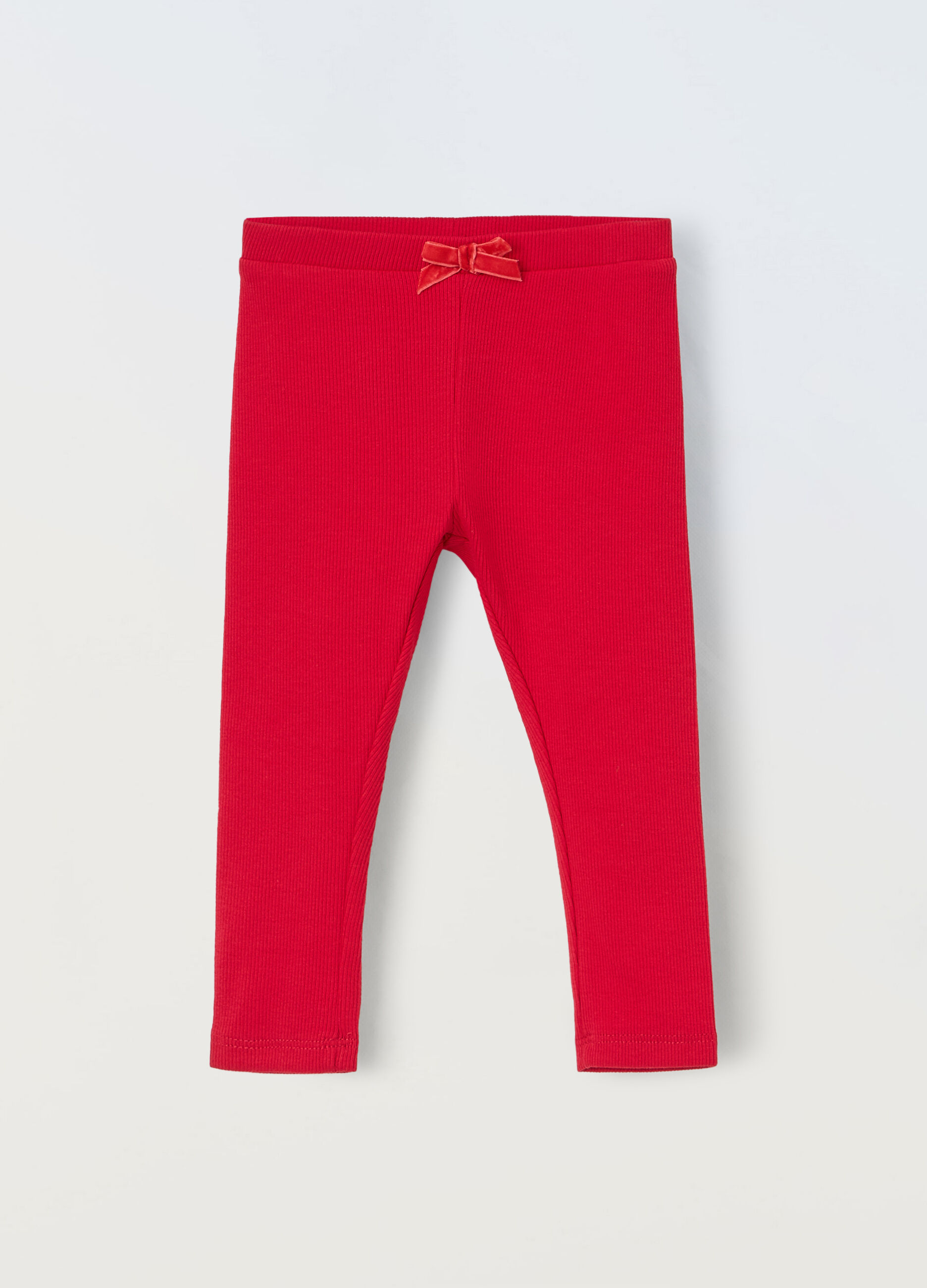 Leggings in costina di cotone stretch neonata_0