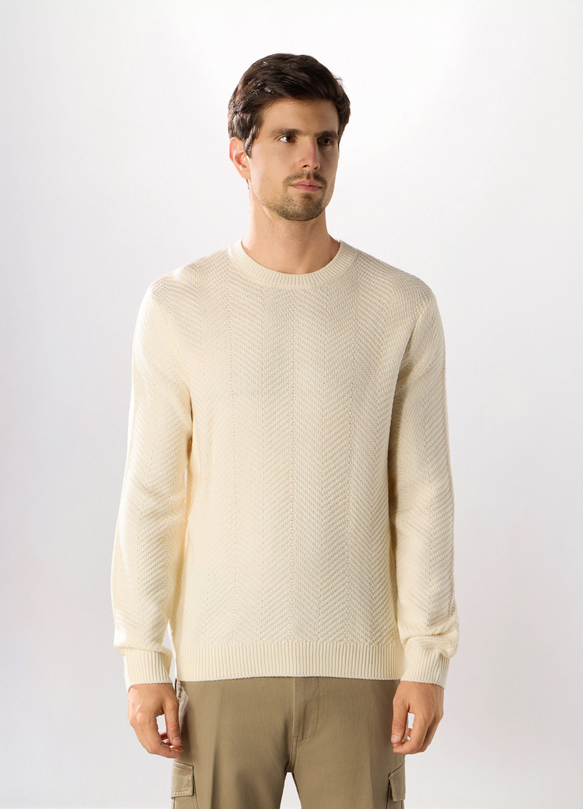 Maglione girocollo chevron uomo_0