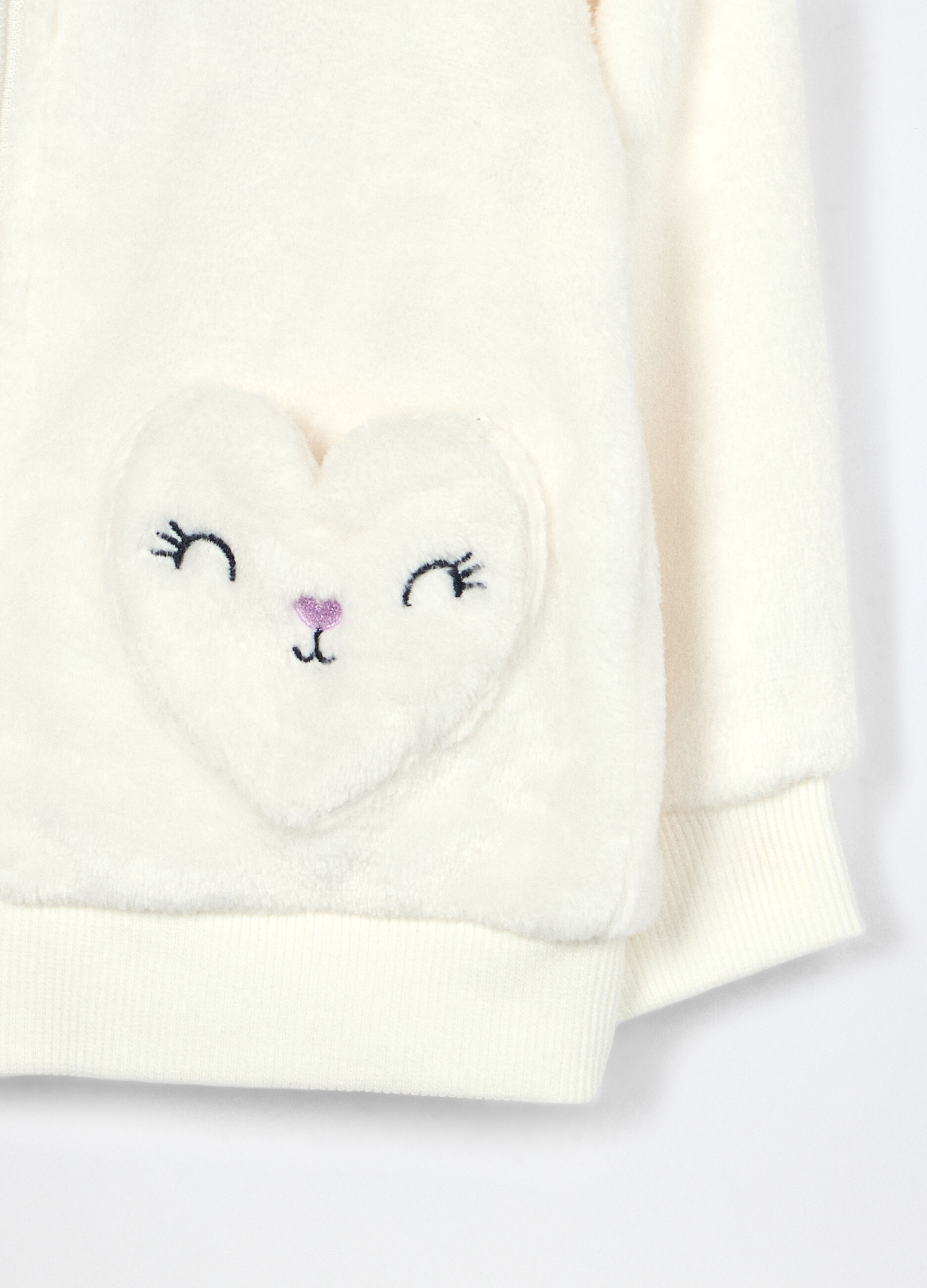 Felpa velour con cappuccio neonata_2