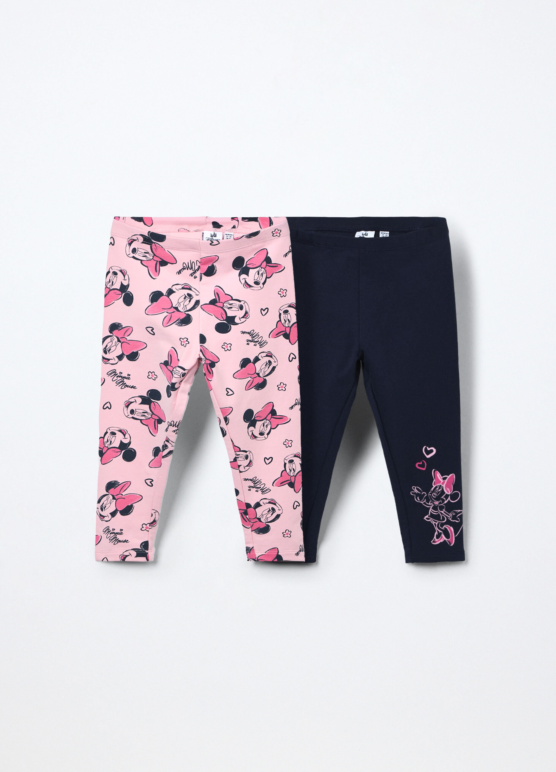 Pack 2 leggings in french terry di cotone stretch neonata_0