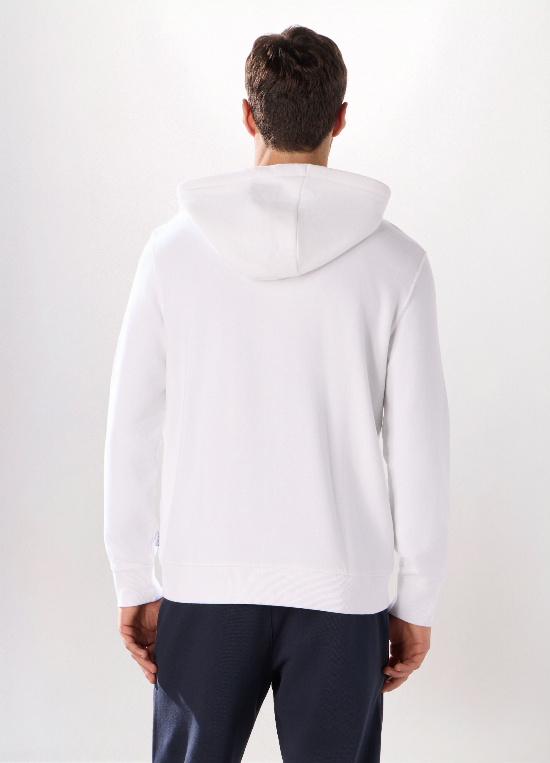 Felpa con cappuccio in puro cotone uomo_1