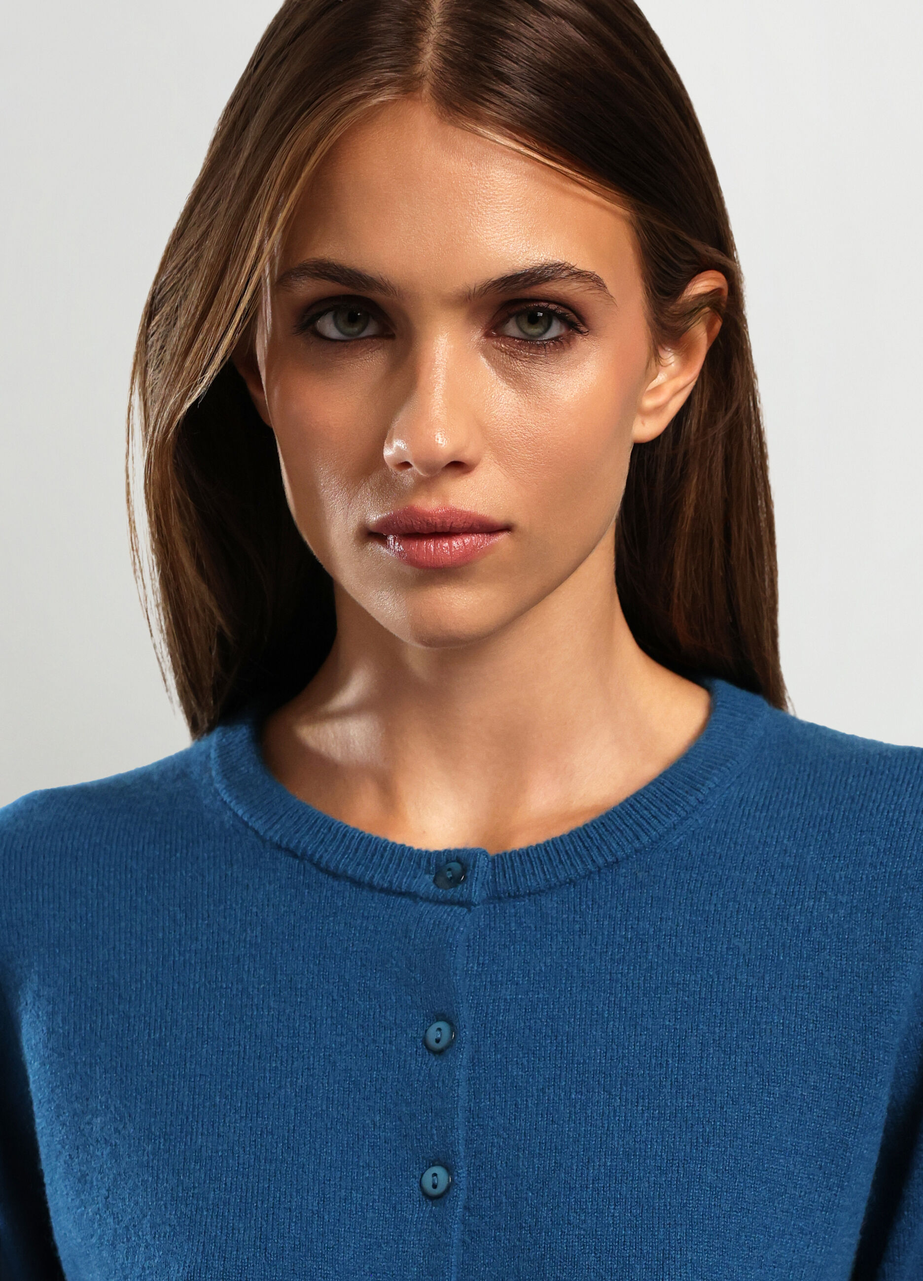 Cardigan tricot in puro cashmere donna_2