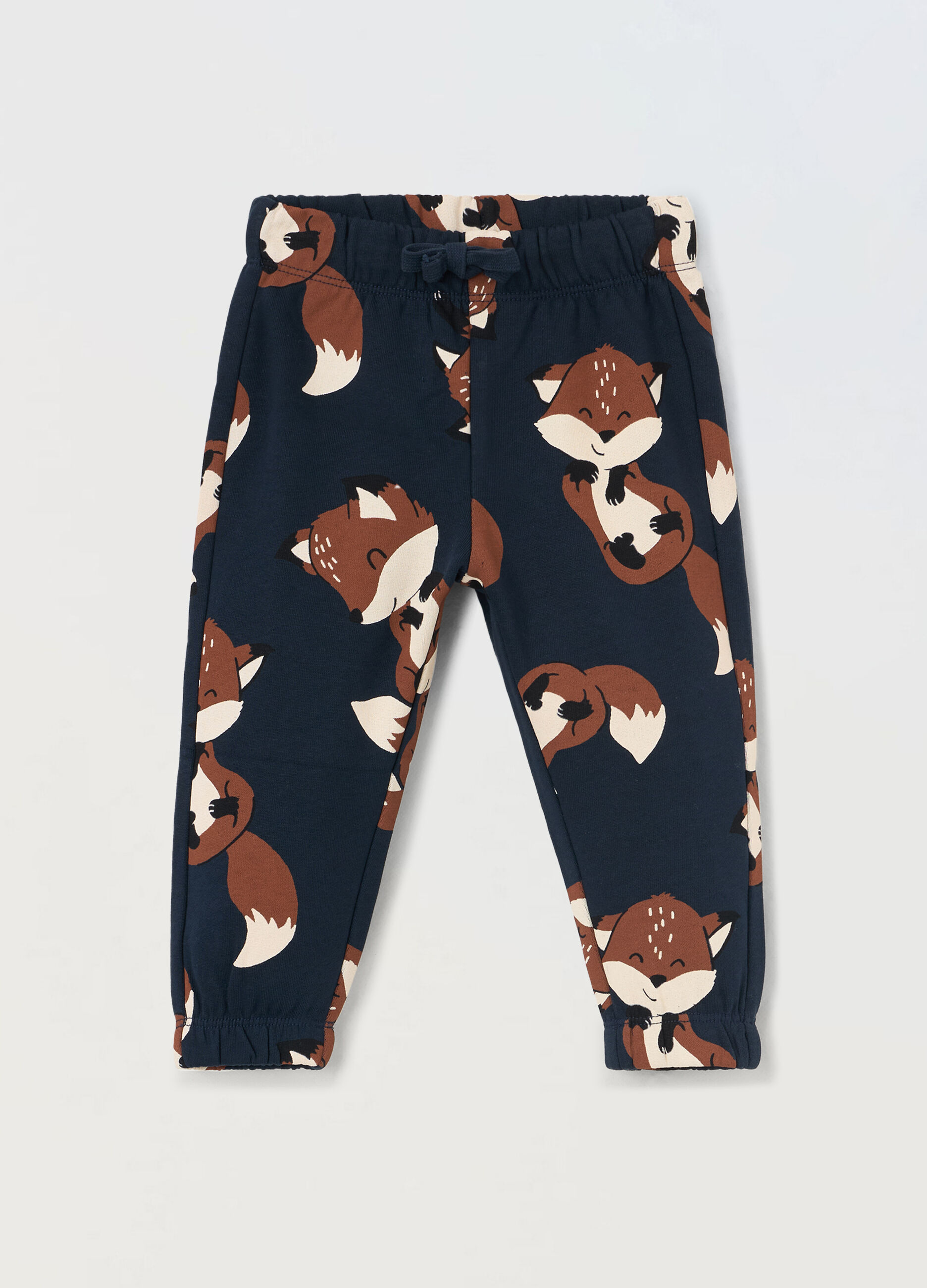 Jogger in puro cotone fleece neonato_0