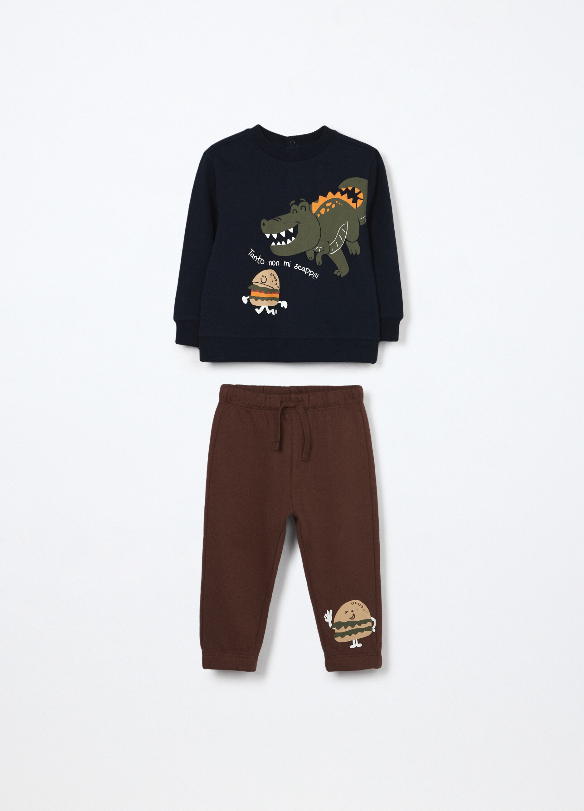 Jogging set in puro cotone fleece neonato_0