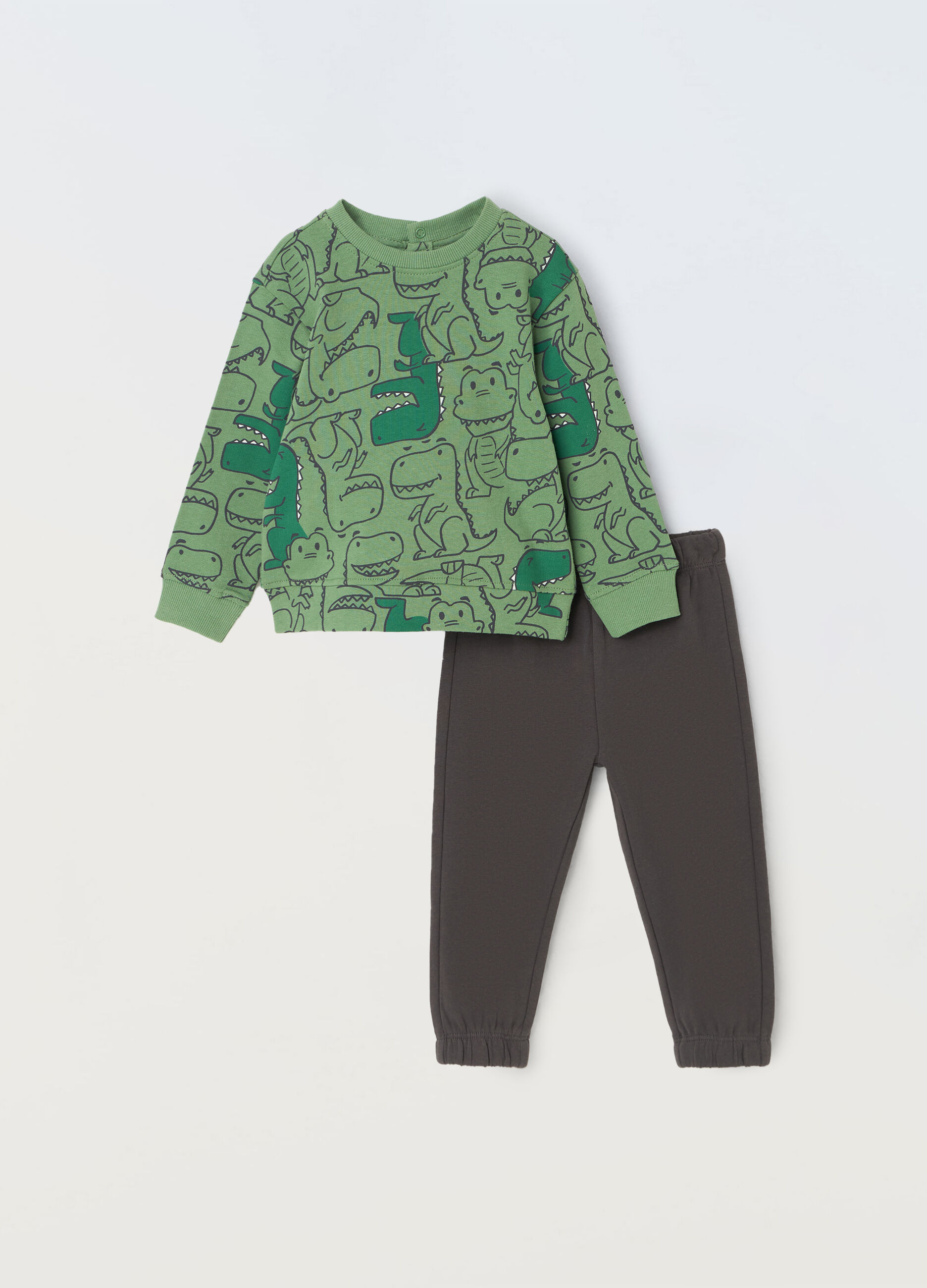 Jogging set in french terry con applicazioni neonato_0