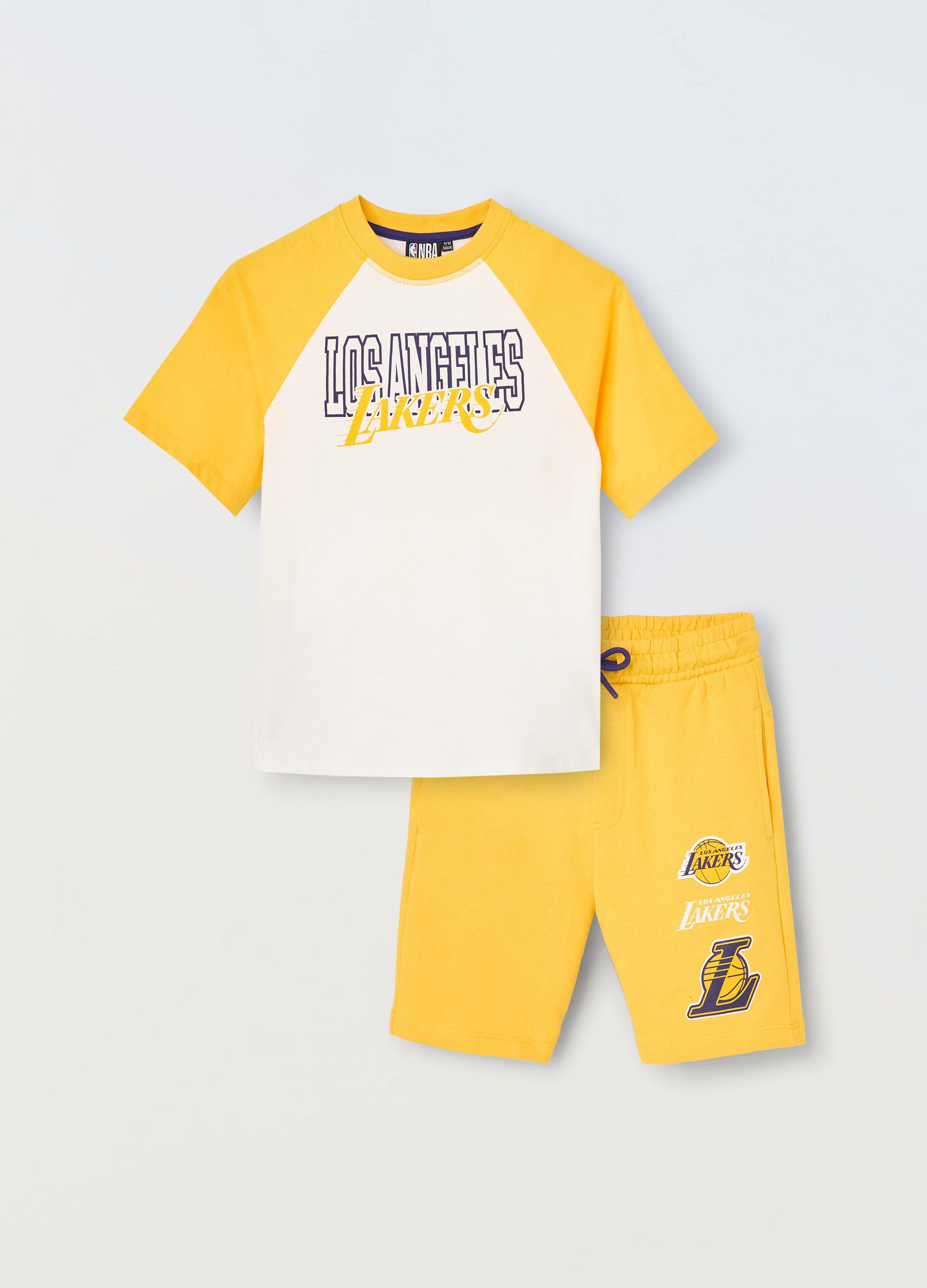 Jogging set corto in puro cotone ragazzo_0