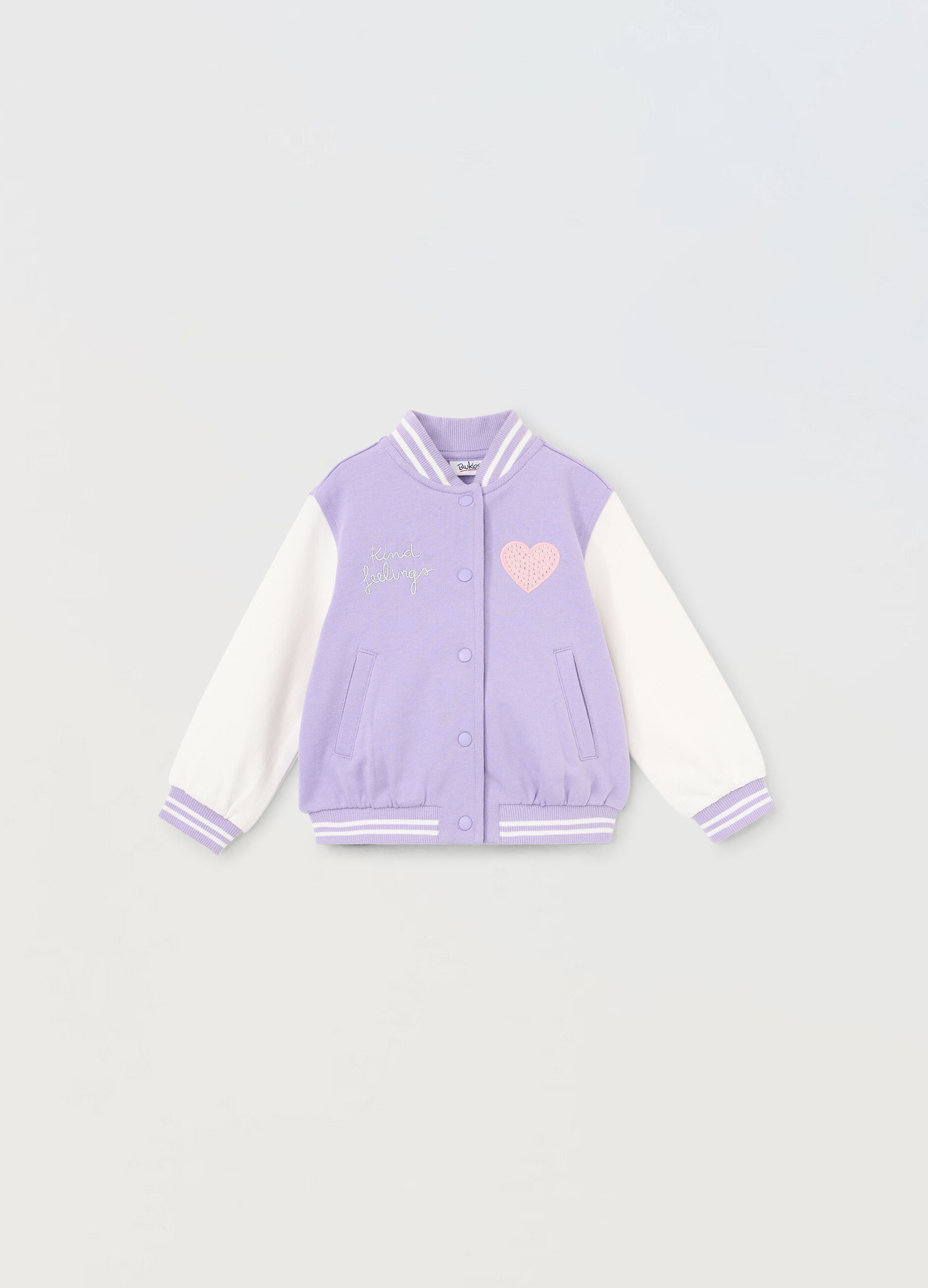 Felpa varsity in puro cotone neonata_0