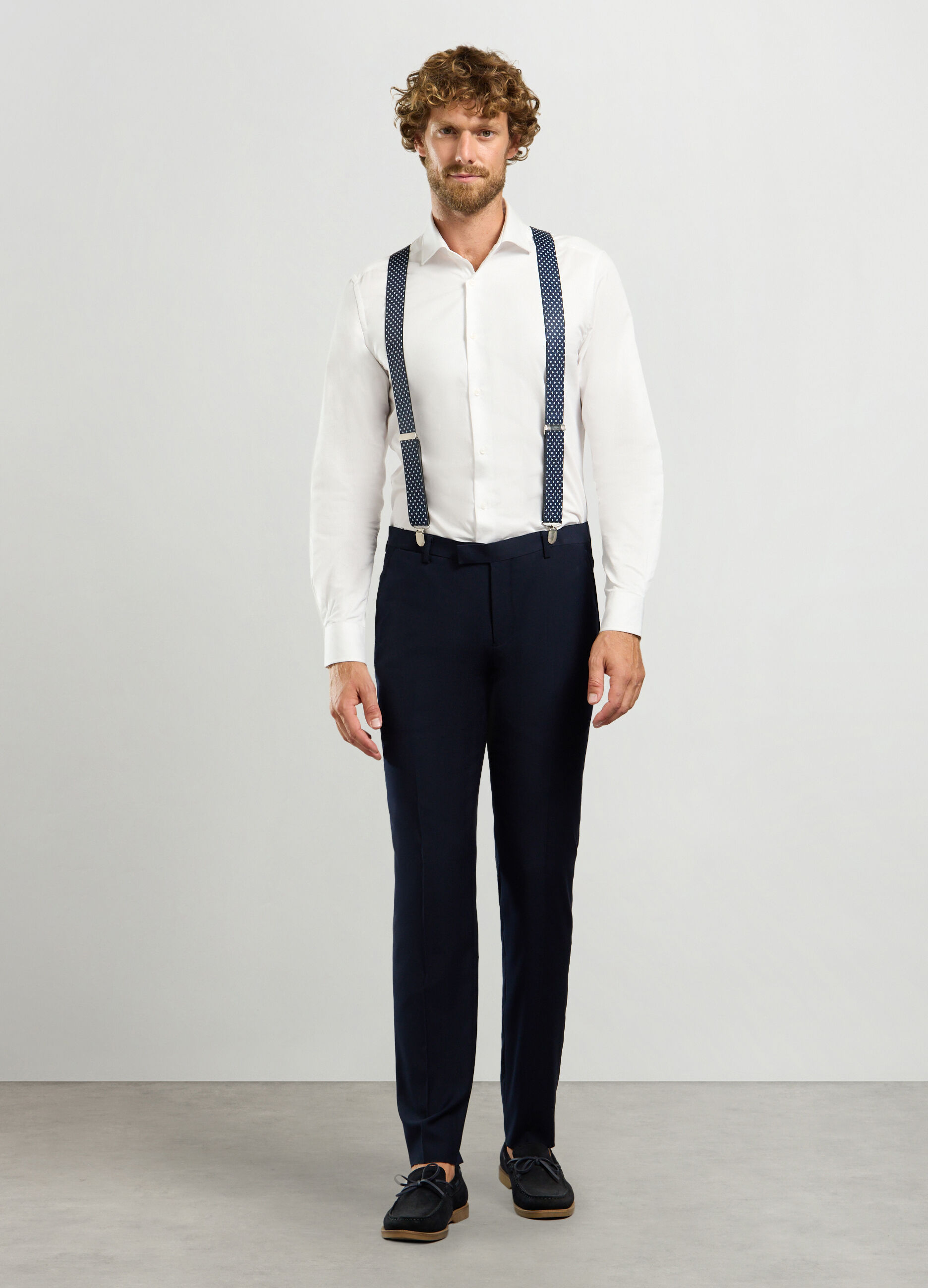 Pantalone slim fit in tessuto stretch uomo_0