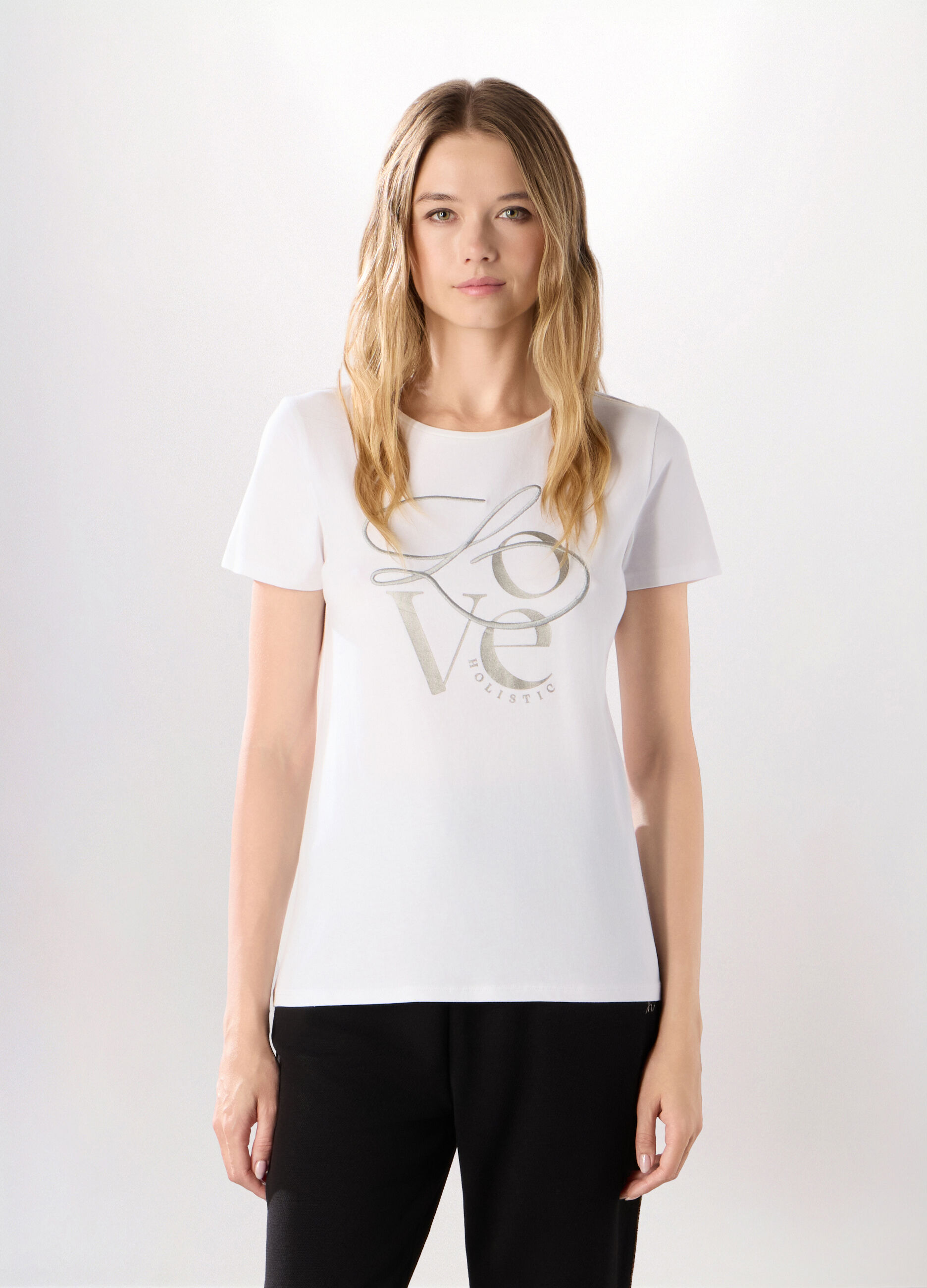 T-shirt in cotone stretch Holistic fitness donna_0