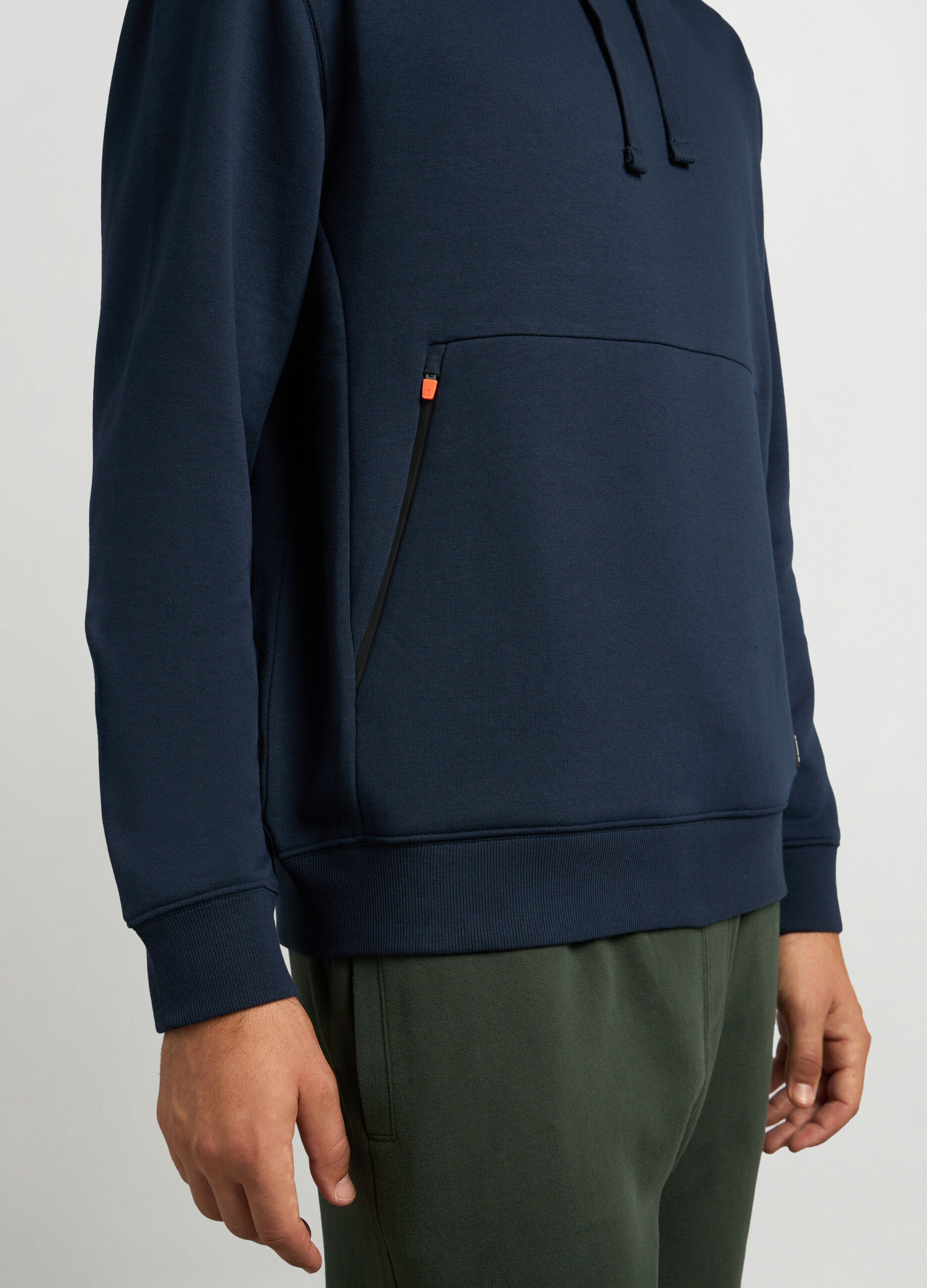 Felpa con cappuccio in misto cotone uomo_2