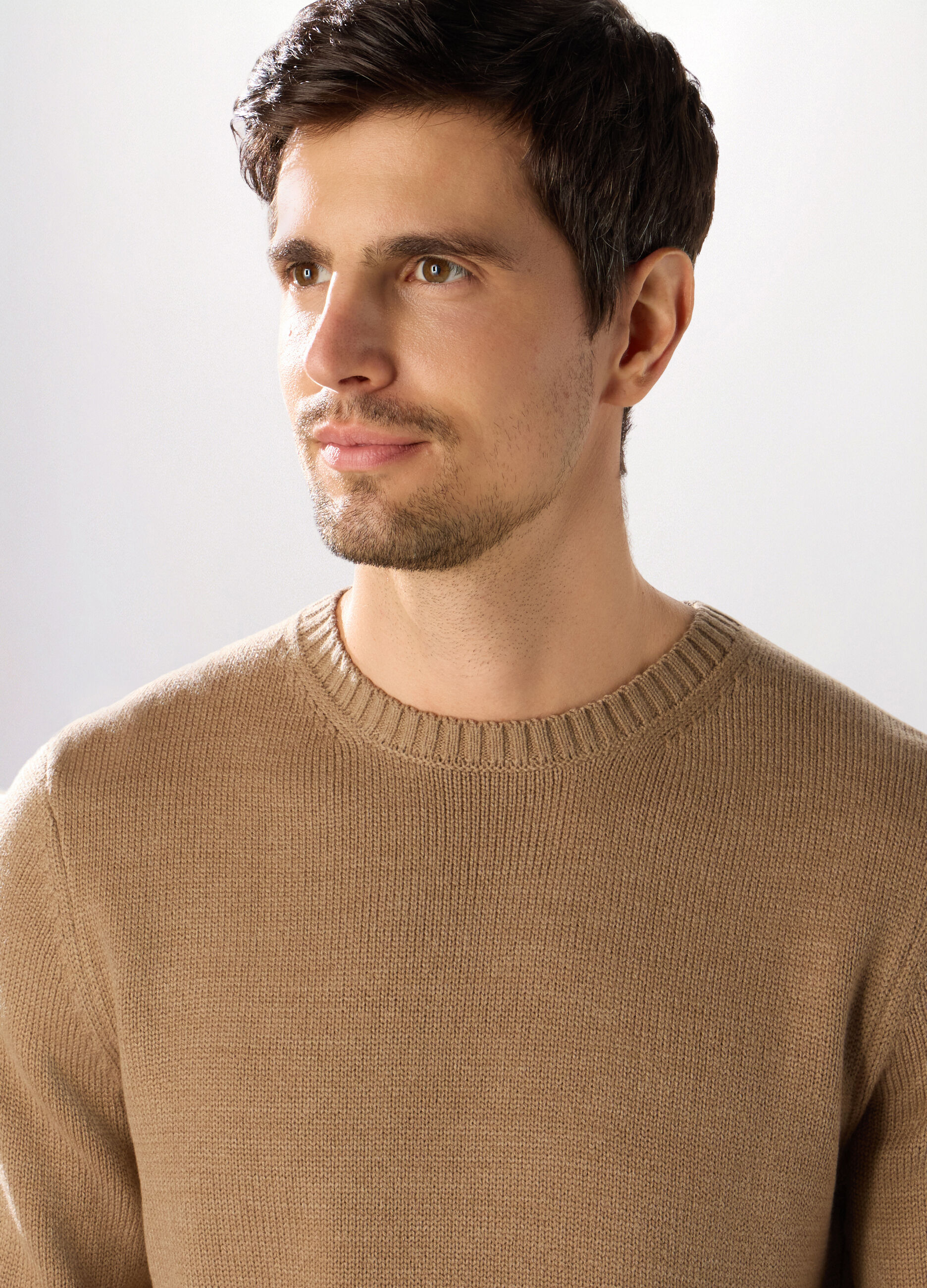 Maglione girocollo a maglia rasata uomo_2