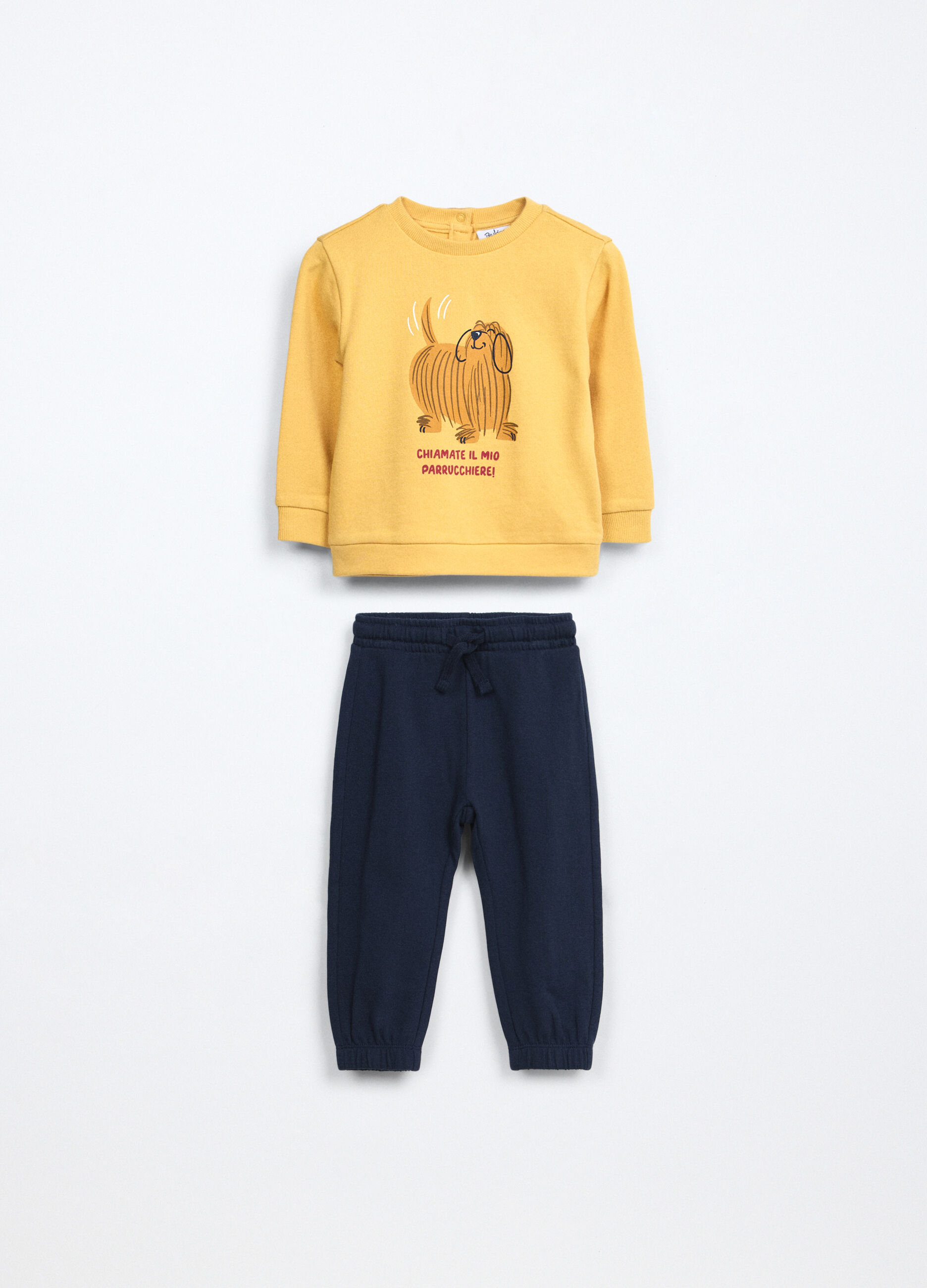 Jogging set in french terry di puro cotone neonato_0