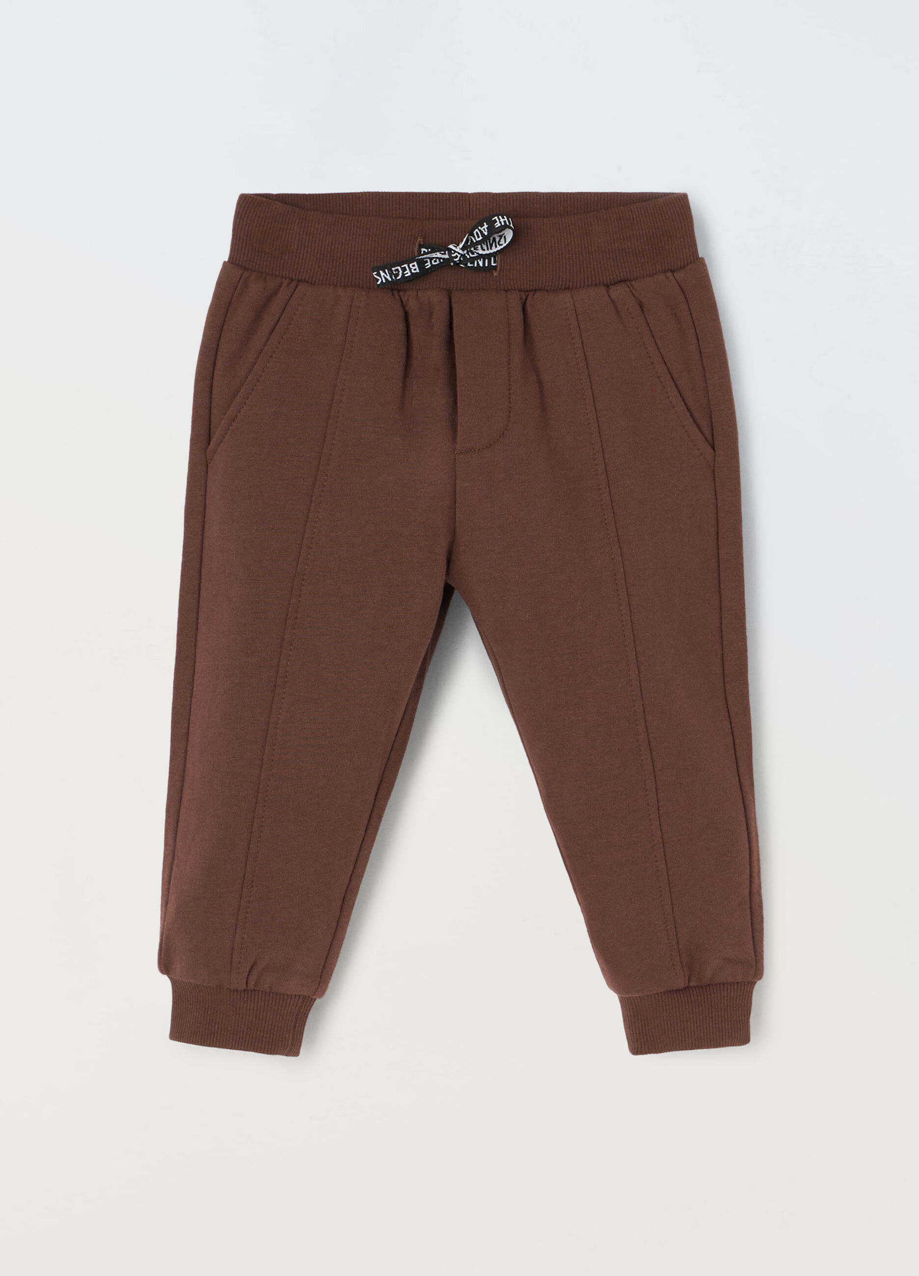 Jogger in felpa di puro cotone neonato_0