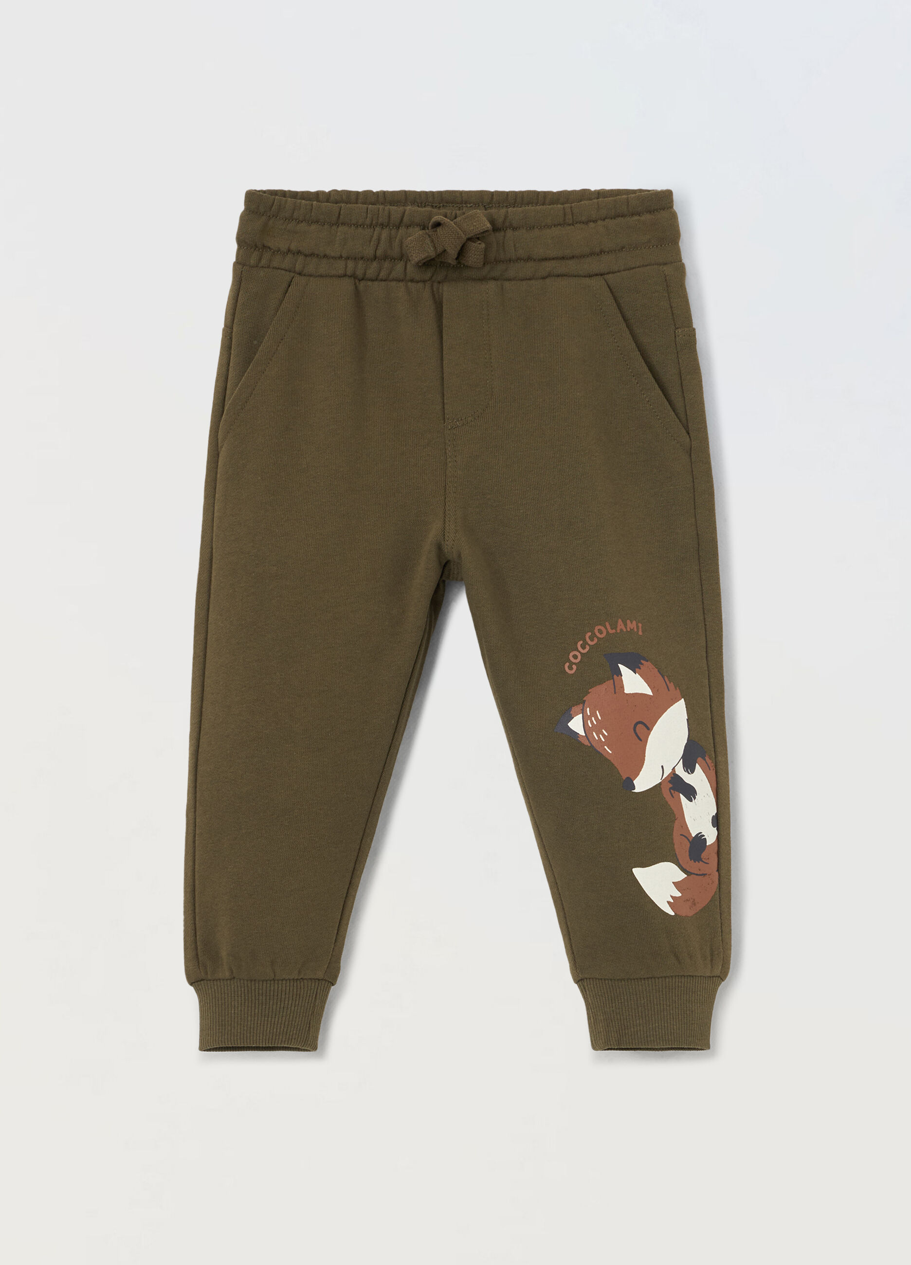 Jogger in cotone fleece neonato_0