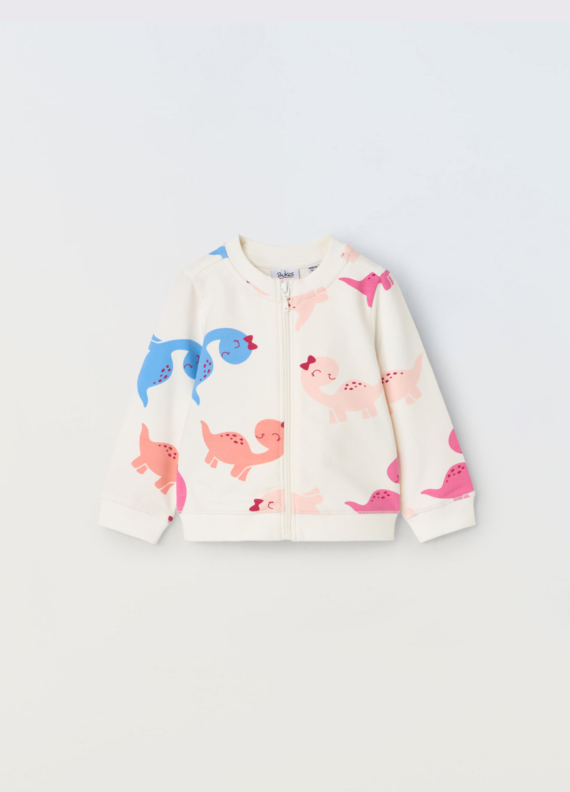 Felpa full zip in french terry stretch neonata_0