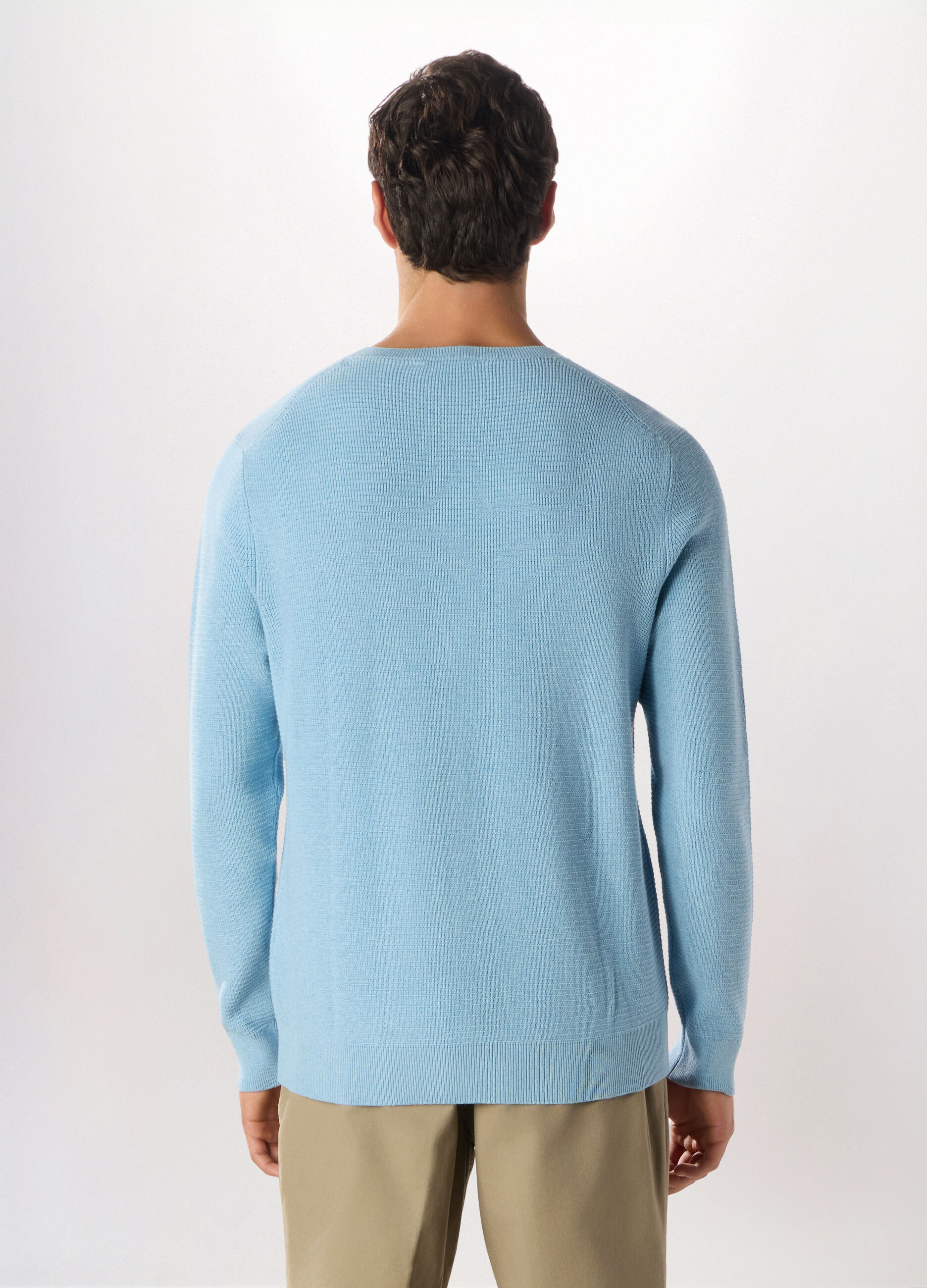 Maglione girocollo in puro cotone uomo_1