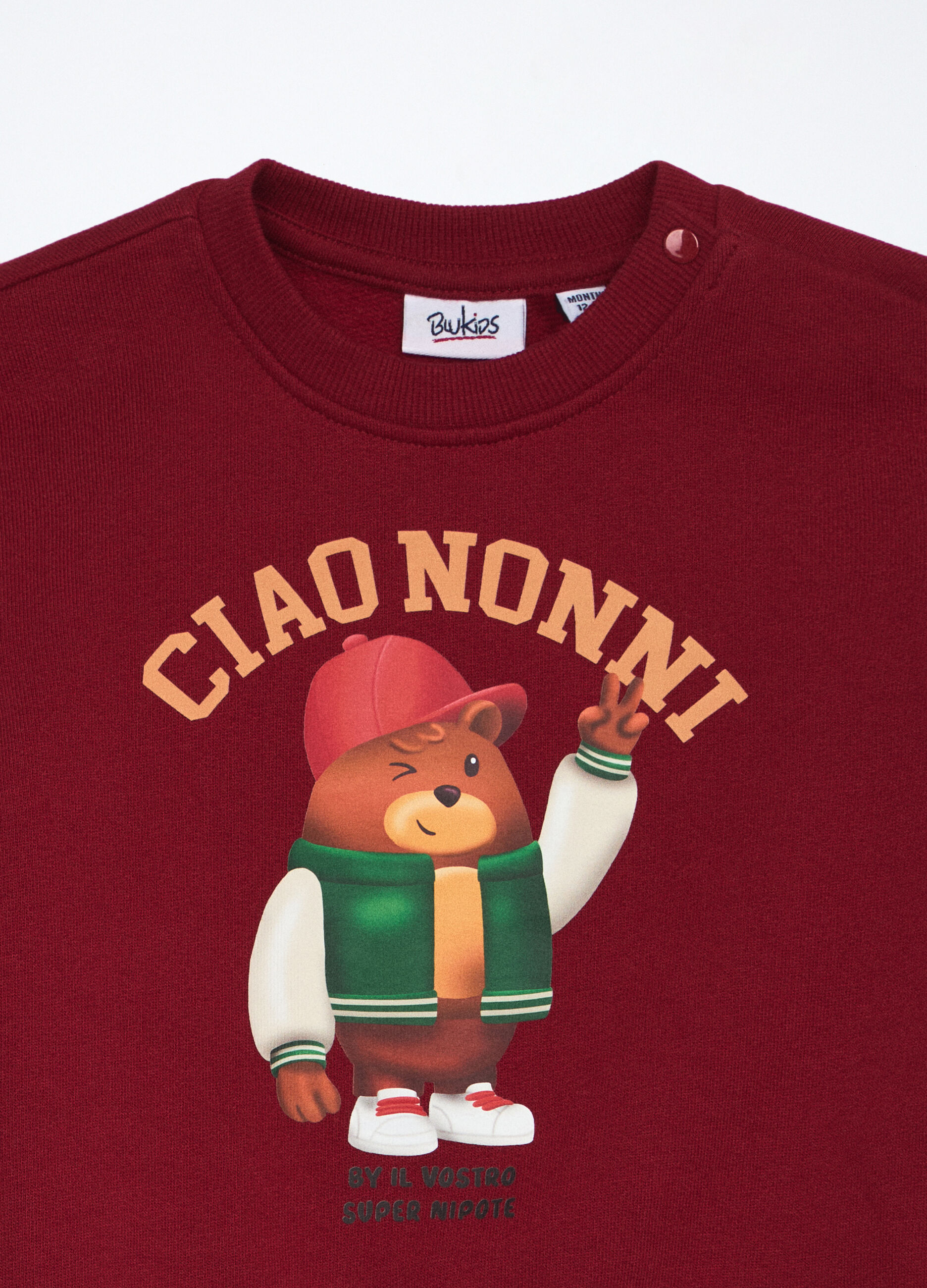 Jogging set in french terry di puro cotone neonato_2