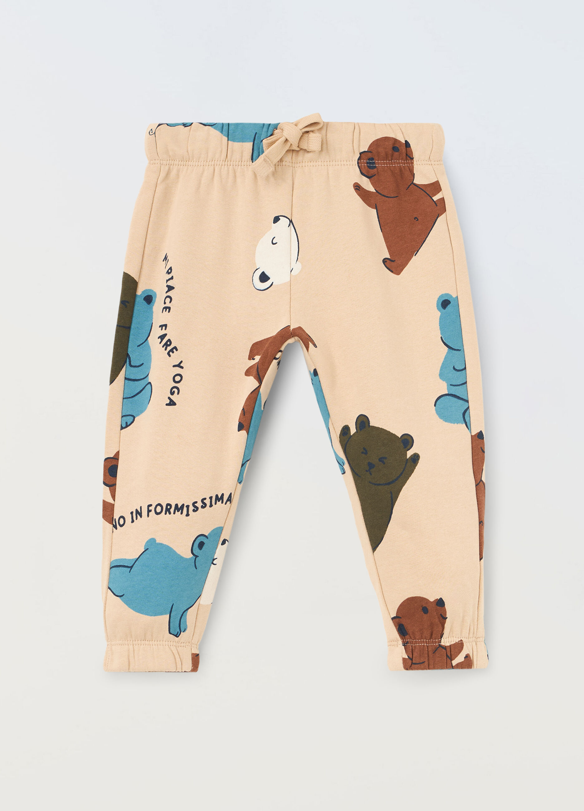 Jogger in puro cotone fleece neonato_0