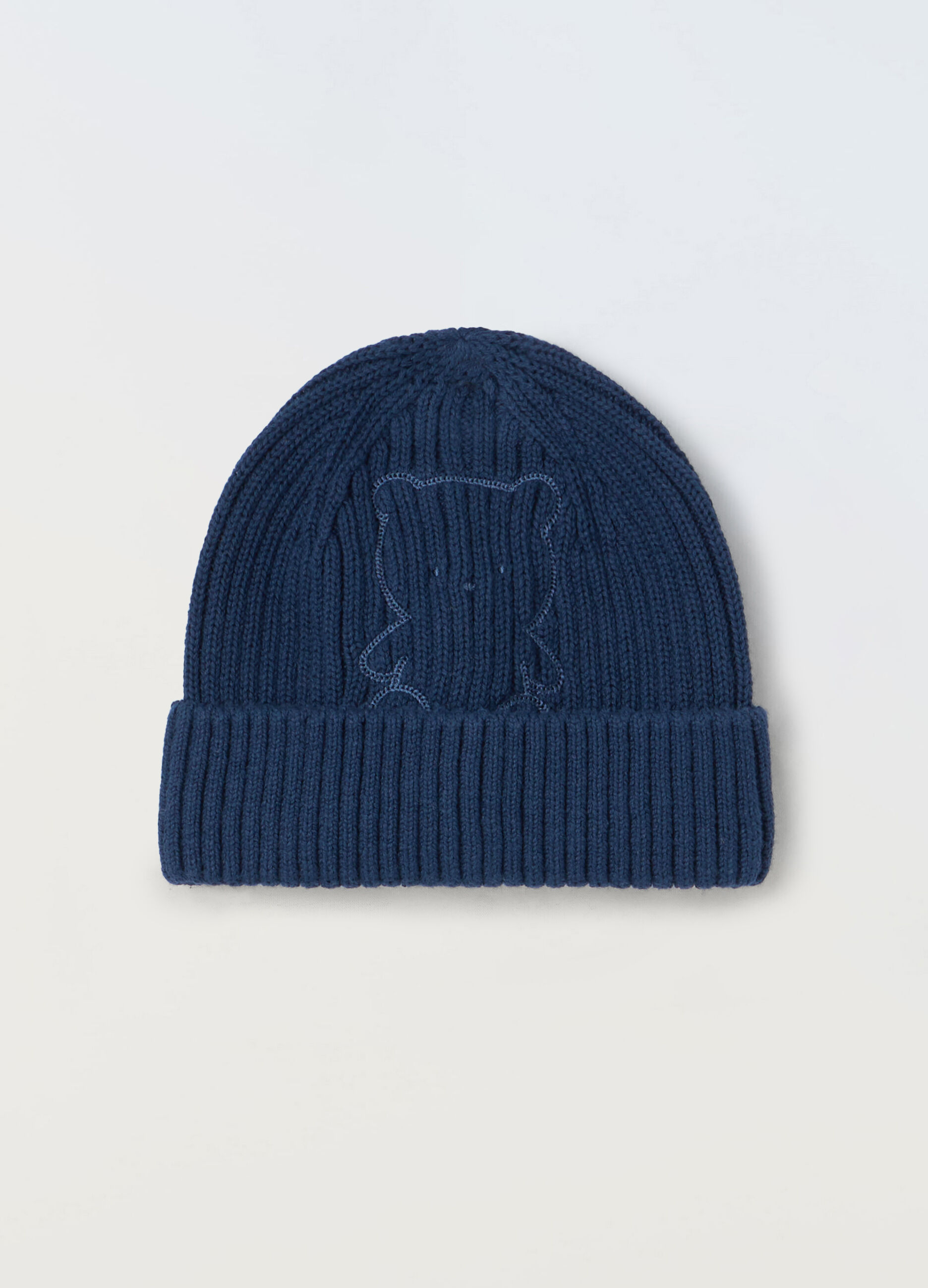 Berretto in puro cotone a coste neonato_0