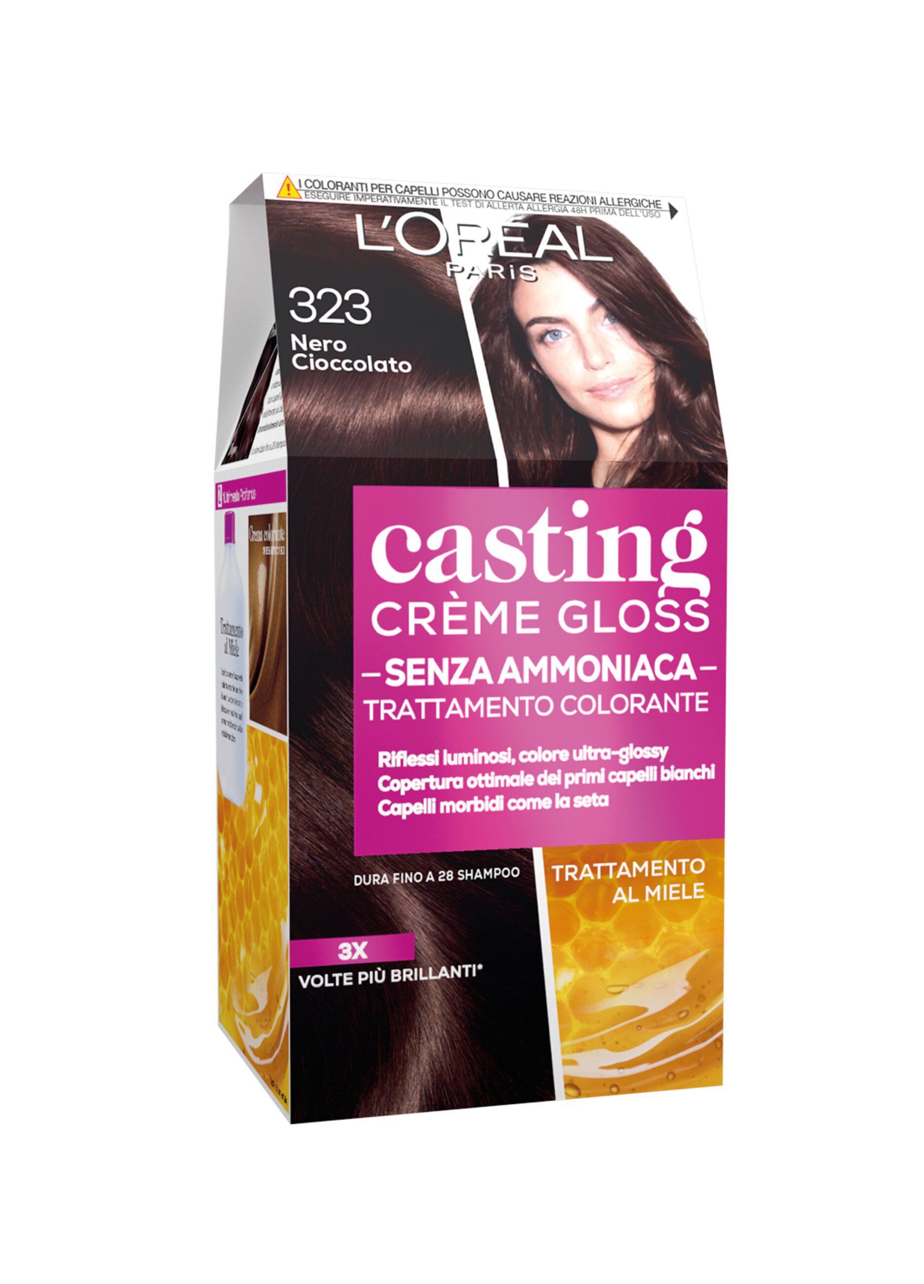 L'Oréal Paris Tinta Capelli Casting Creme Gloss, Tinta Capelli Senza Ammoniaca per una Fragranza Piacevole, 323 Nero Cioccolato._0