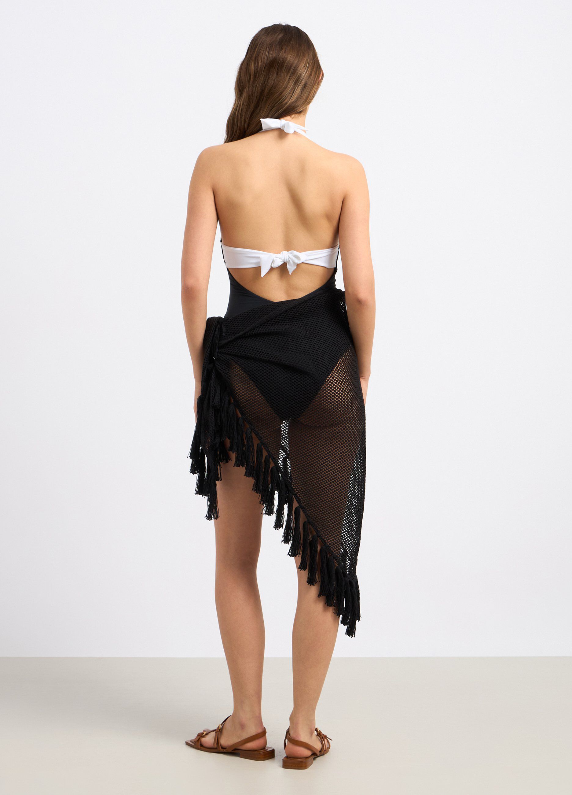 Pareo in puro cotone con nappine donna_1