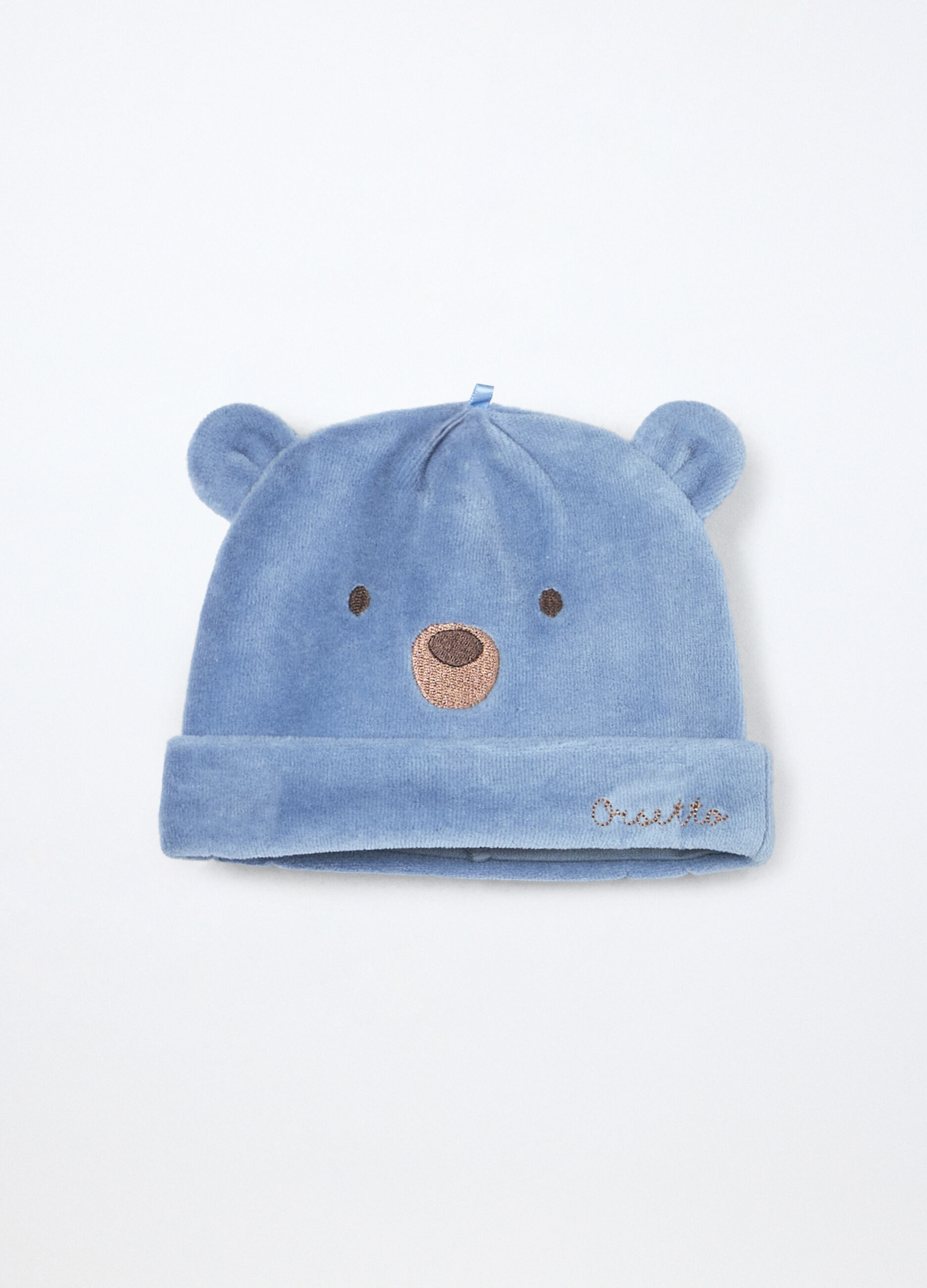 Berretto misto cotone velour neonato_0