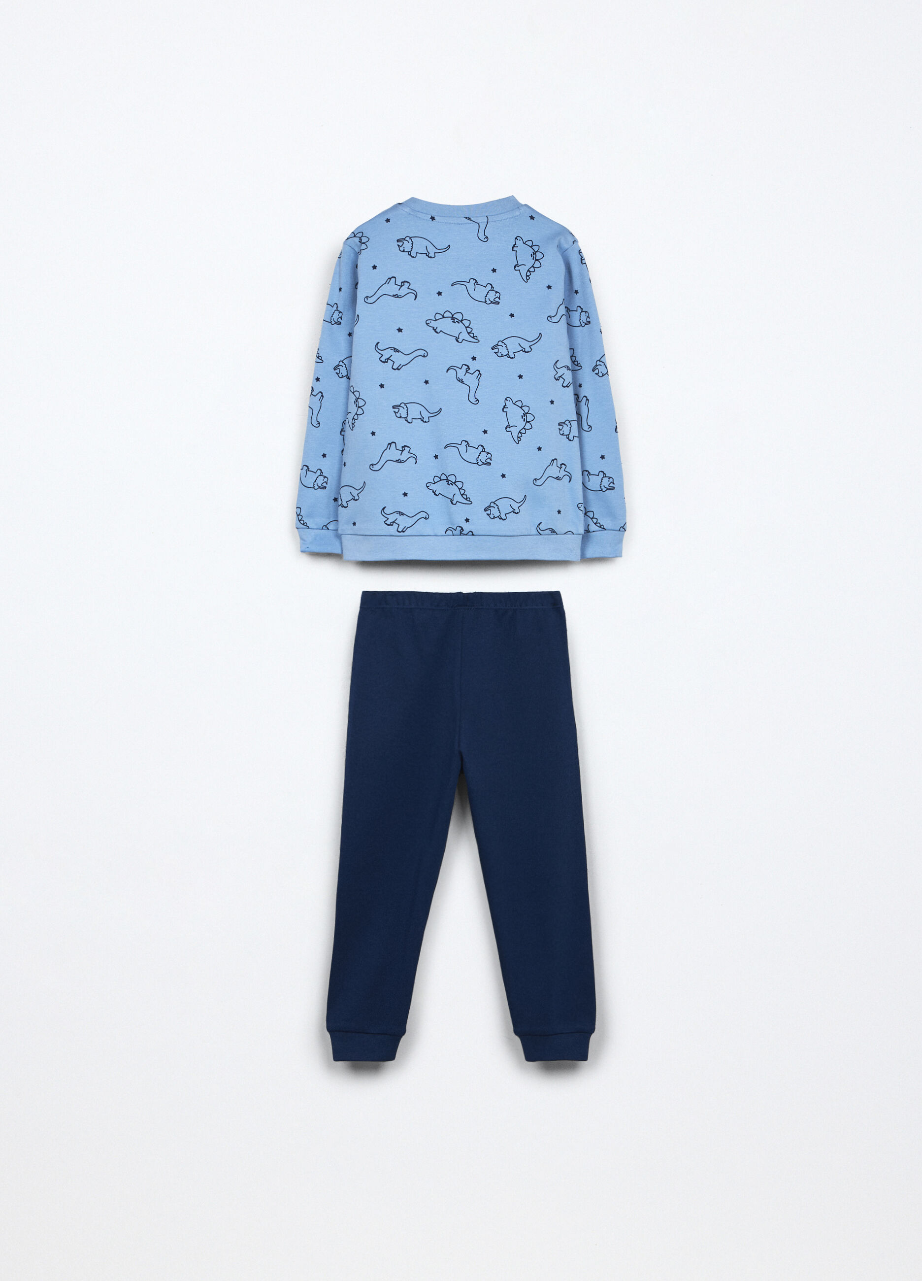 Pigiama lungo in interlock di puro cotone neonato_1