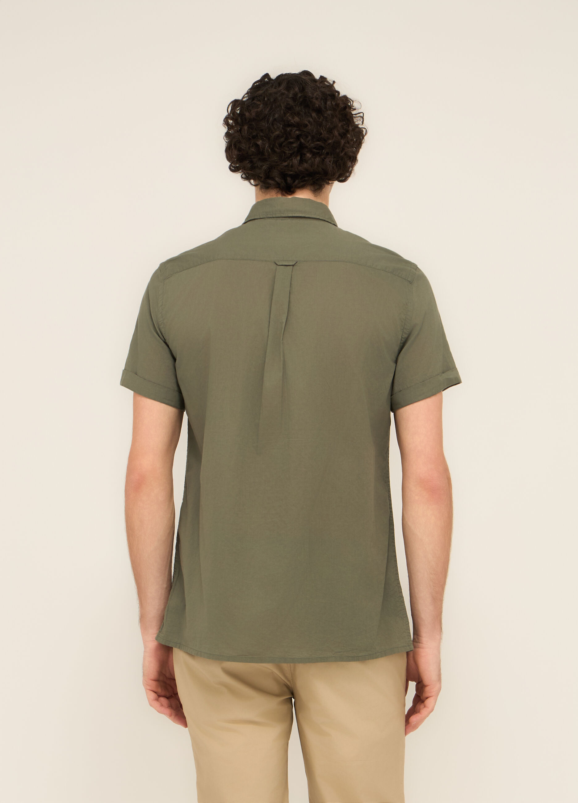 Camicia a maniche corte con taschino uomo_1