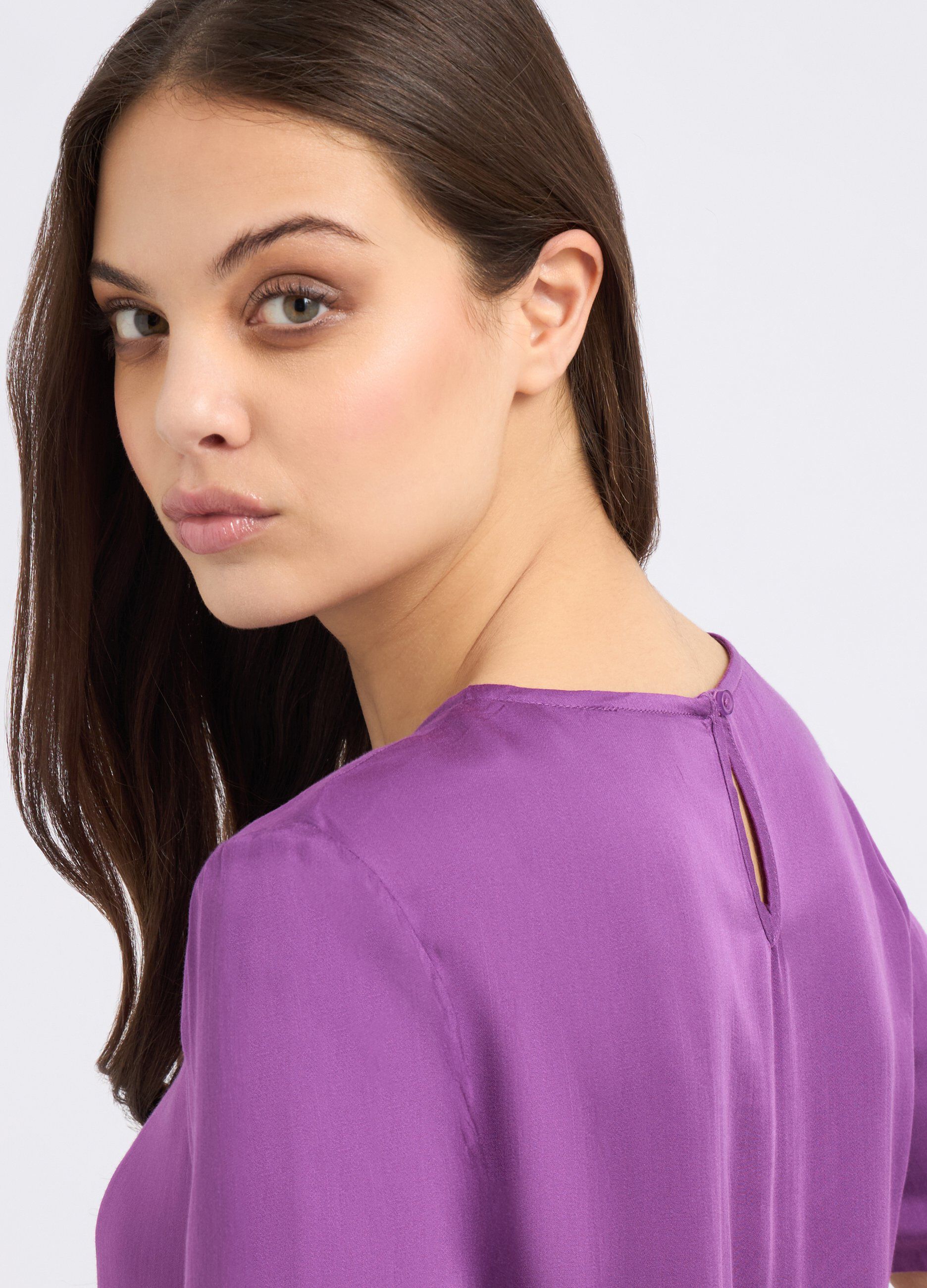 Blusa in pura viscosa a maniche corte donna_2