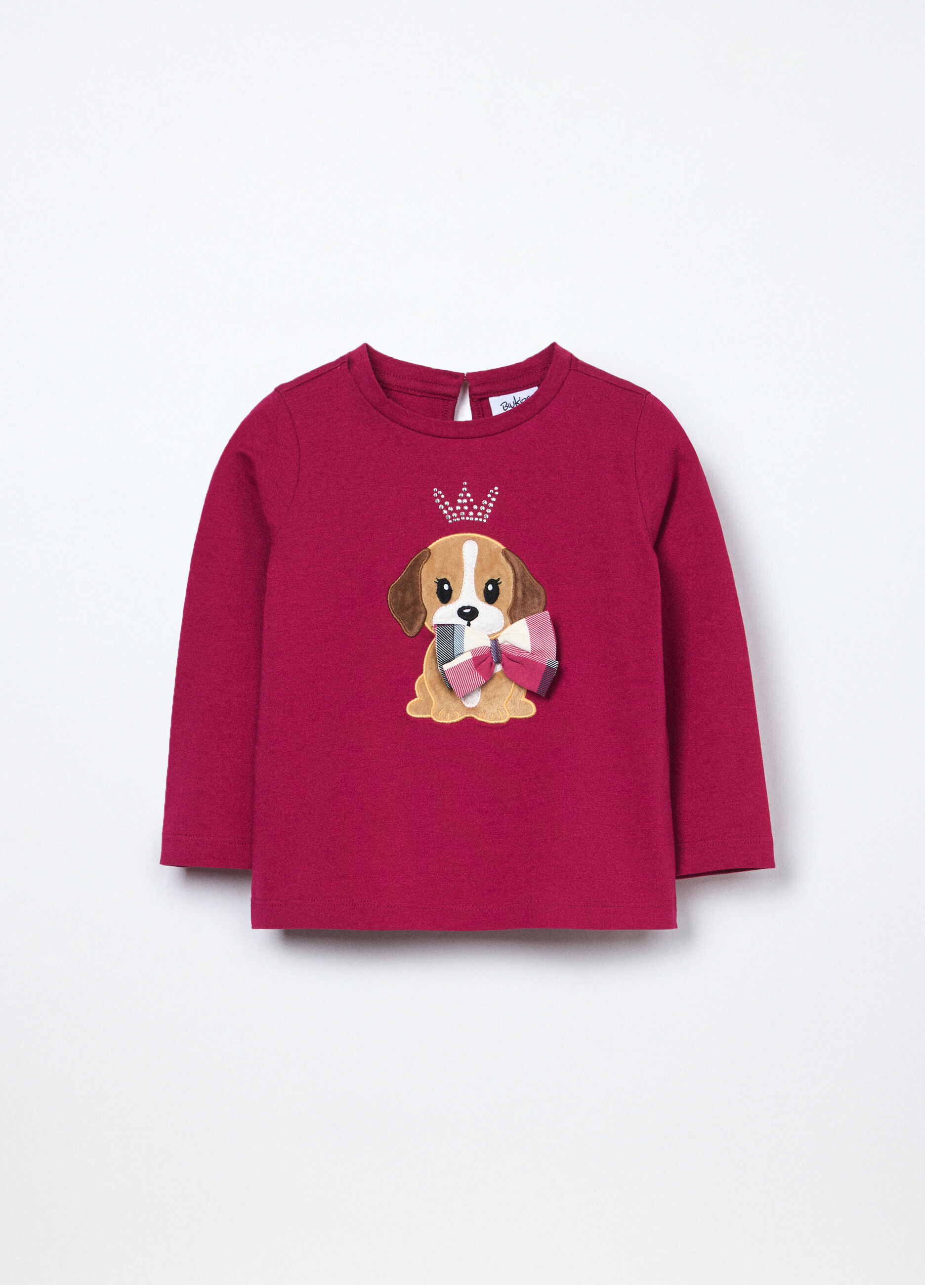 T-shirt in jersey di cotone stretch neonata_0