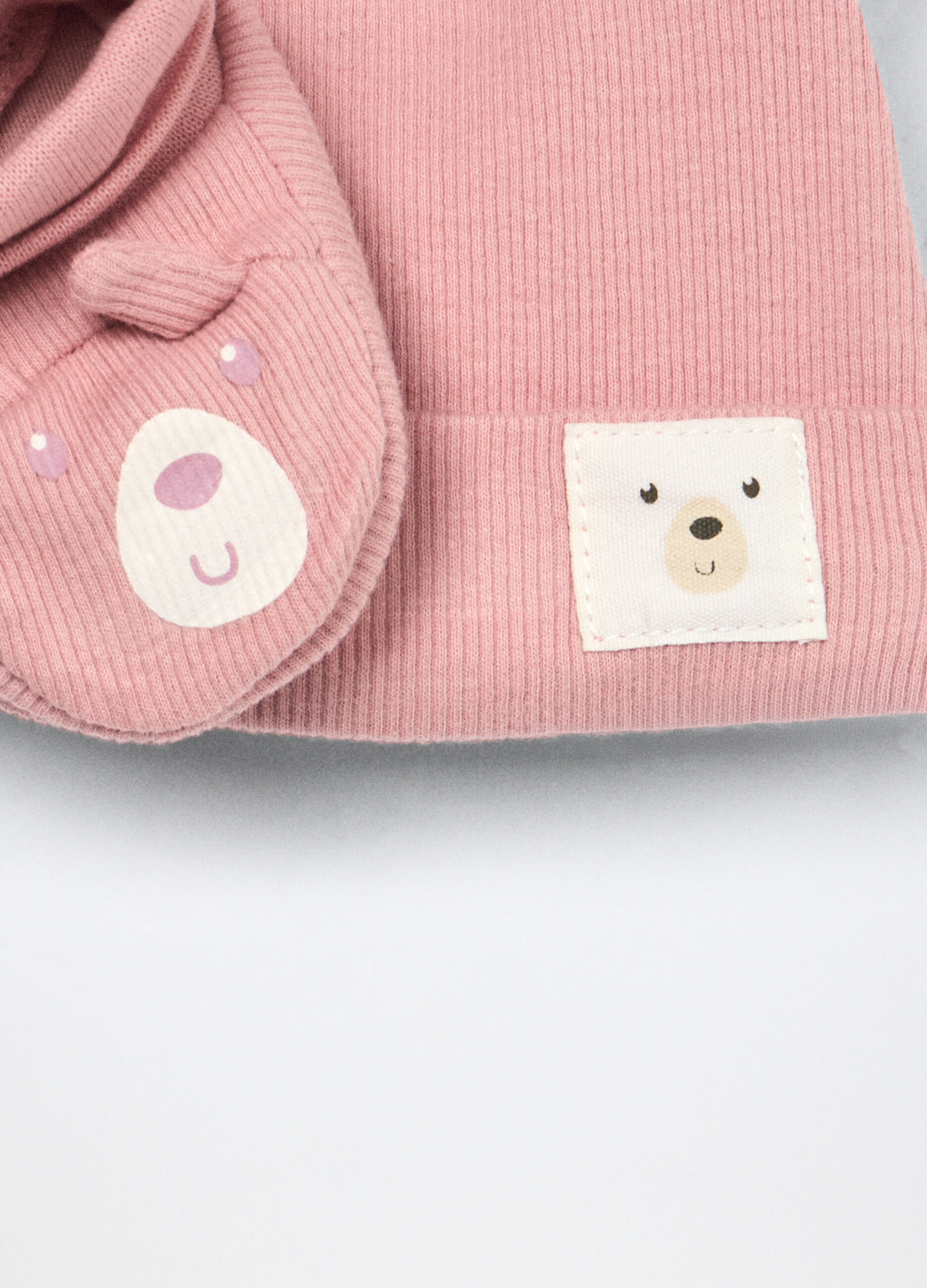 Set berretto + scarpine in costina di puro cotone neonata_2