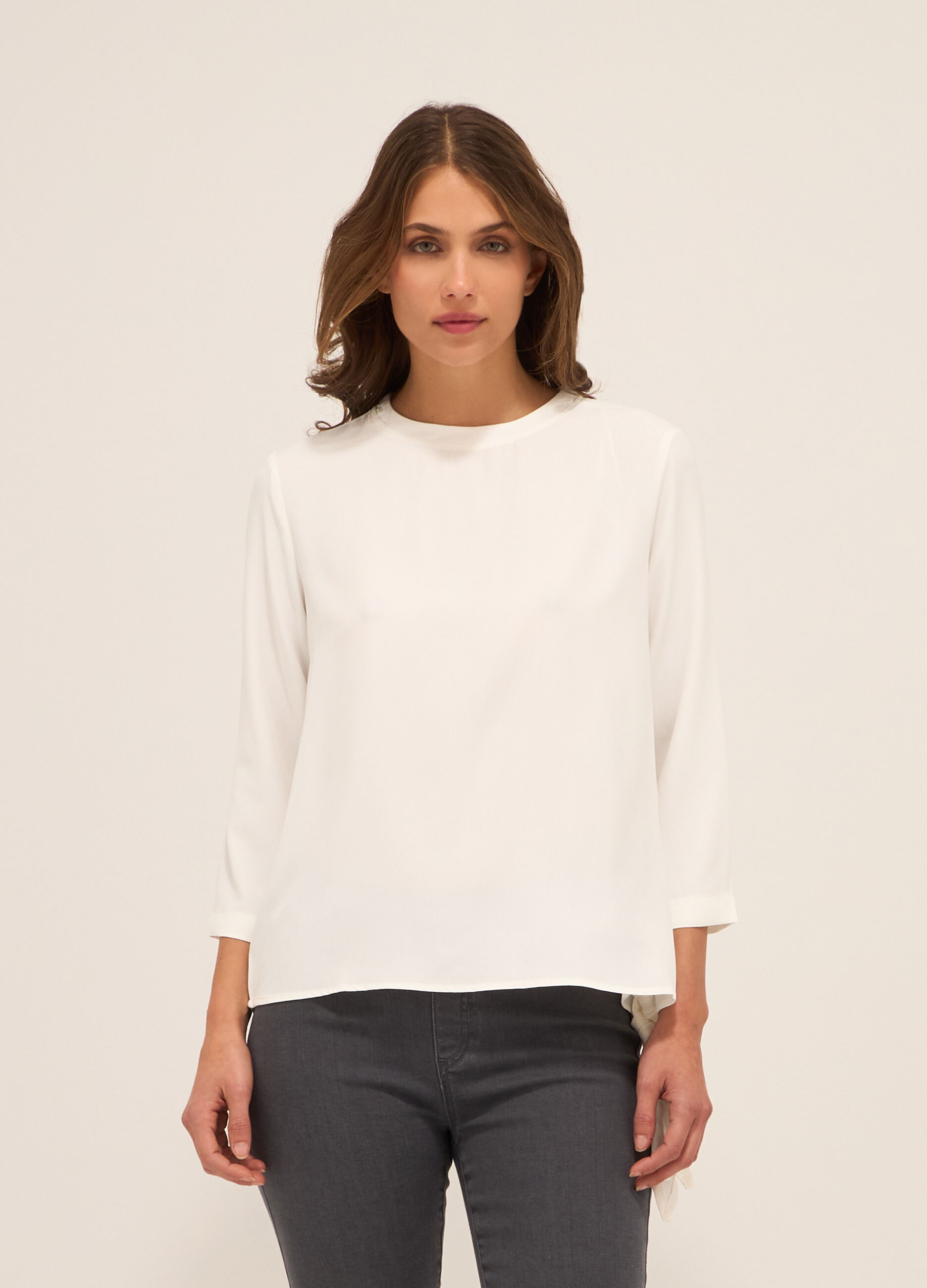Blusa in tinta unita donna_0