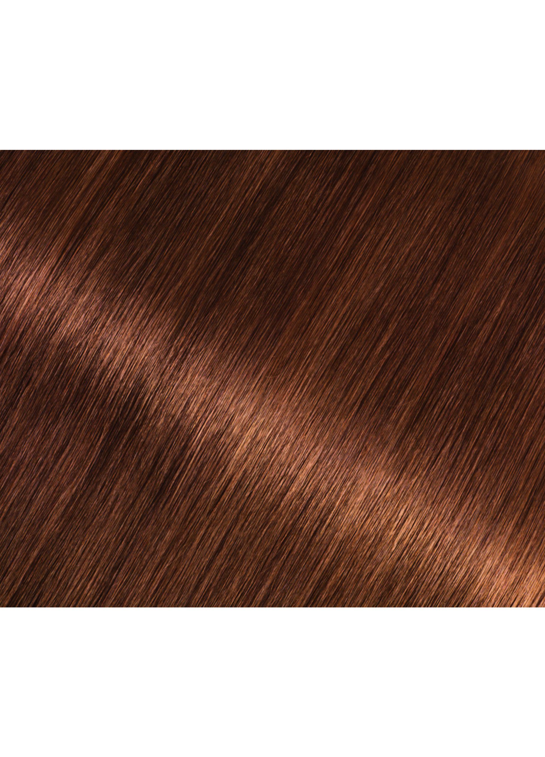 Garnier Tinta Capelli Olia, Colorazione permanente senza ammoniaca per una fragranza delicata, copre il 100% dei capelli bianchi, Con oli di fiori di origine naturale, Castano Chiaro Cioccolato (6.35)._1