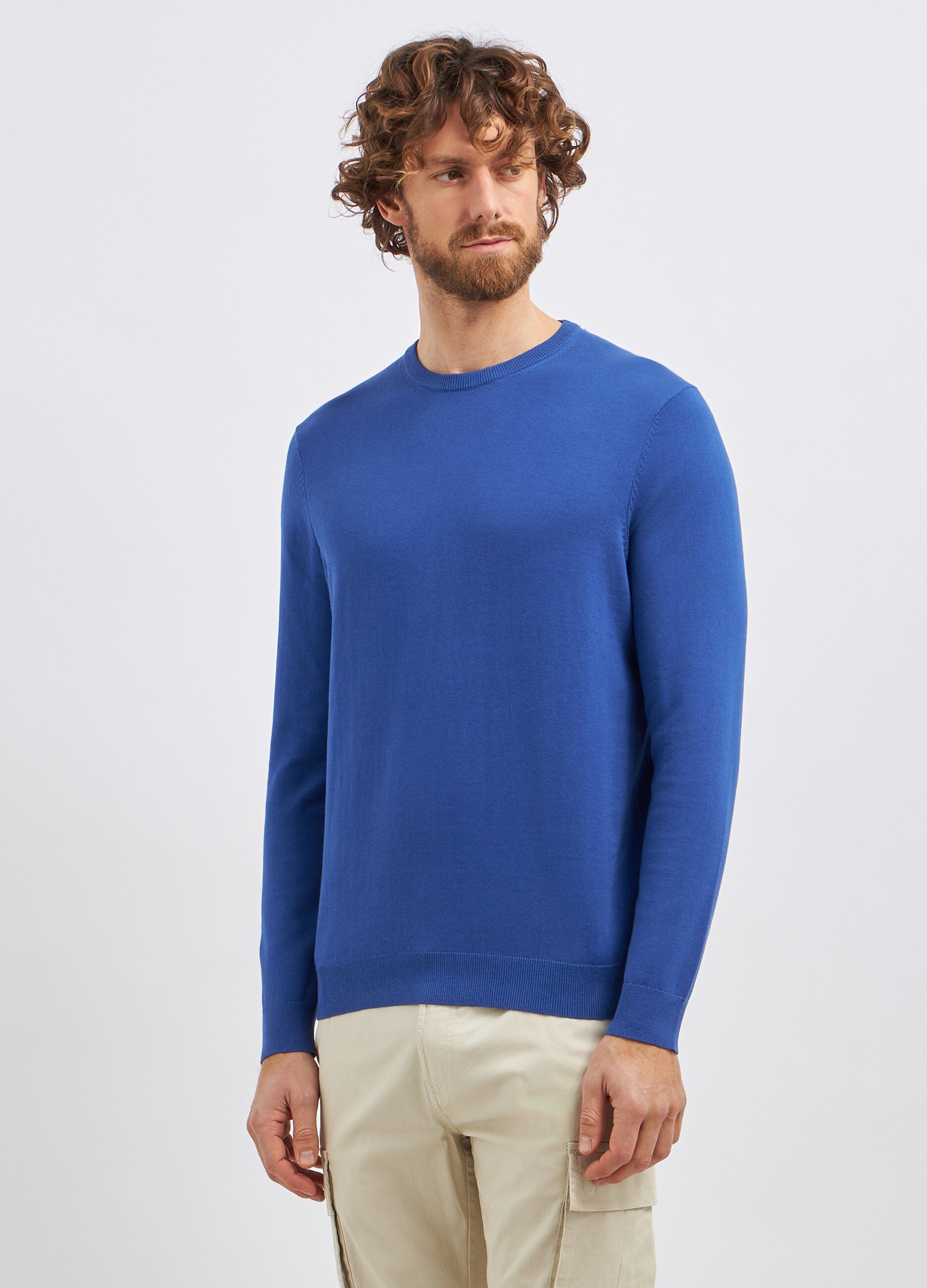 Girocollo tricot in puro cotone uomo_0