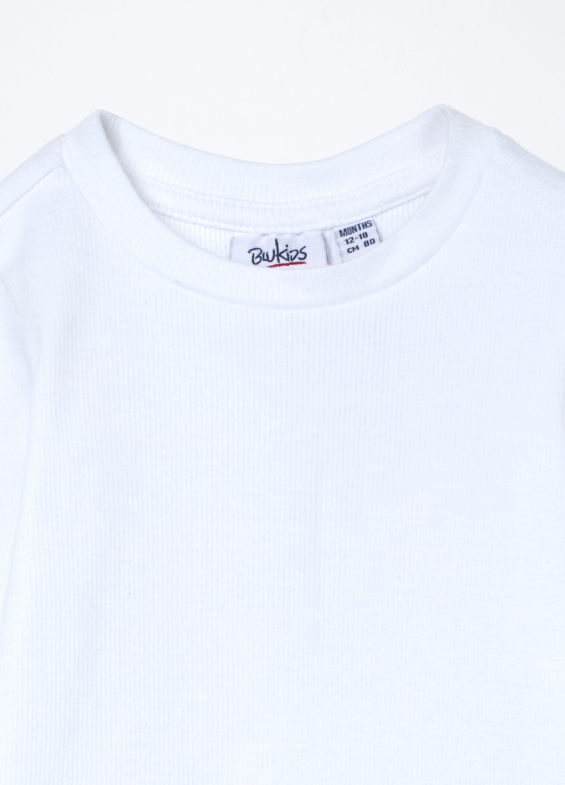 T-shirt in costina di cotone stretch neonata_2