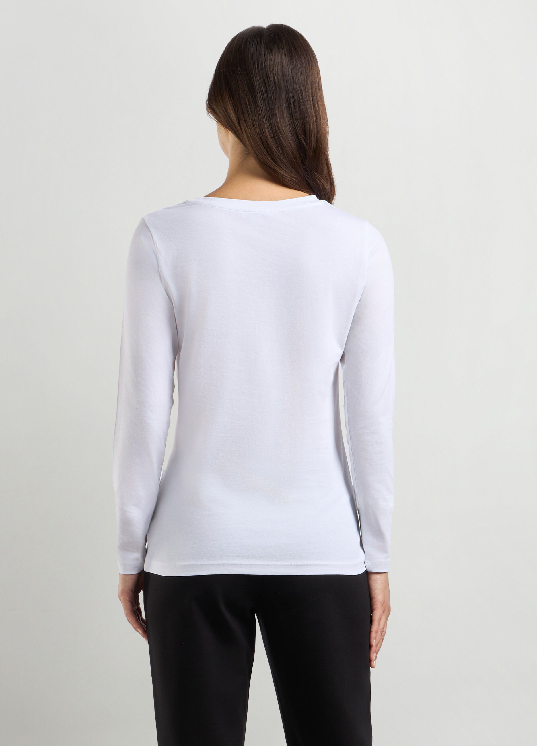 T-shirt in jersey di cotone stretch donna_1