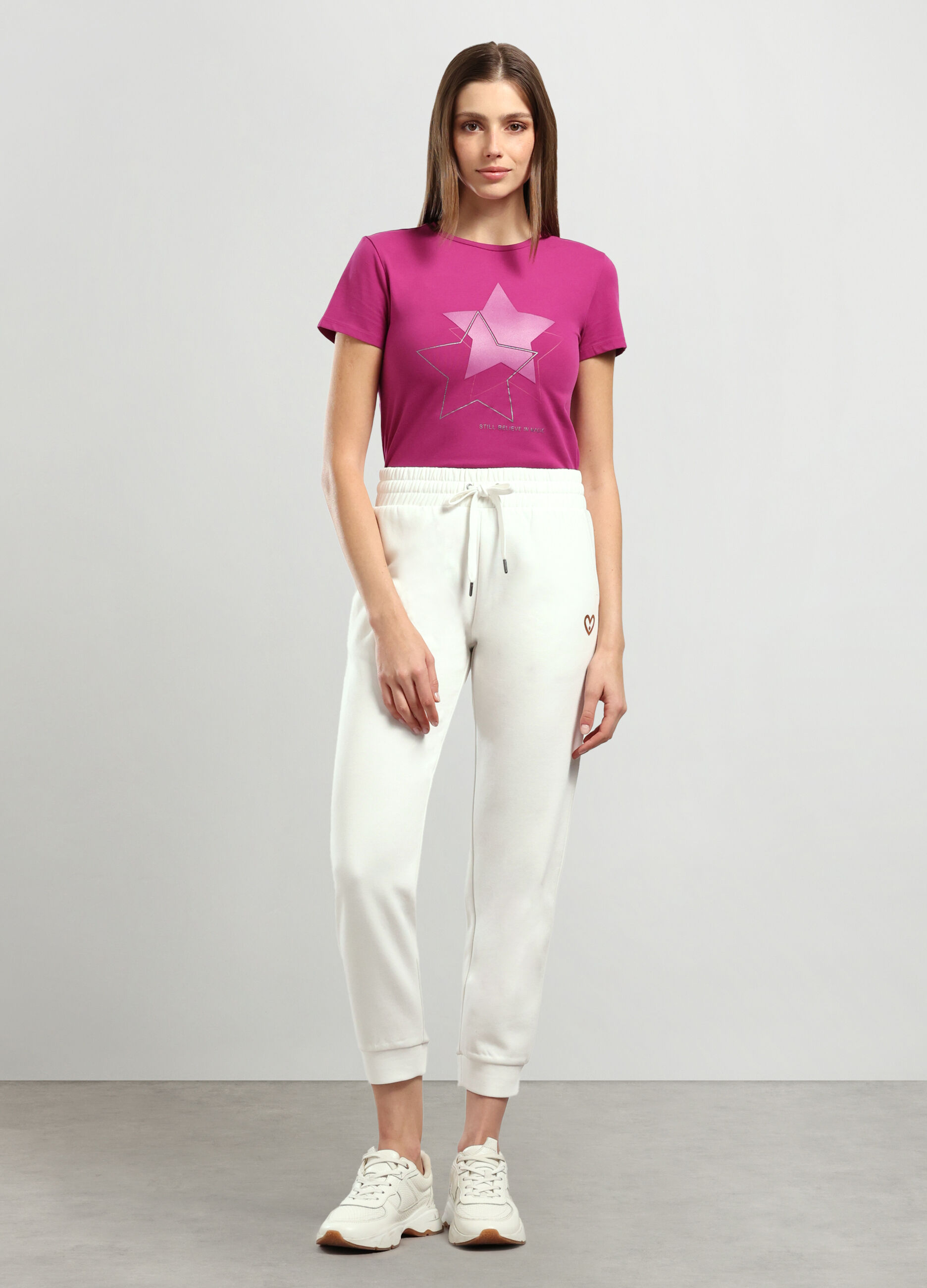 Jogger in felpa di misto cotone donna_0