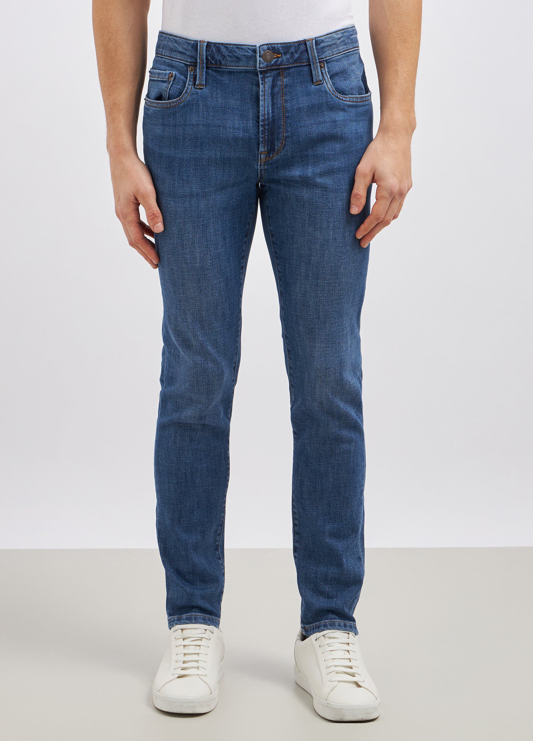 Pantaloni slim fit in denim uomo_1