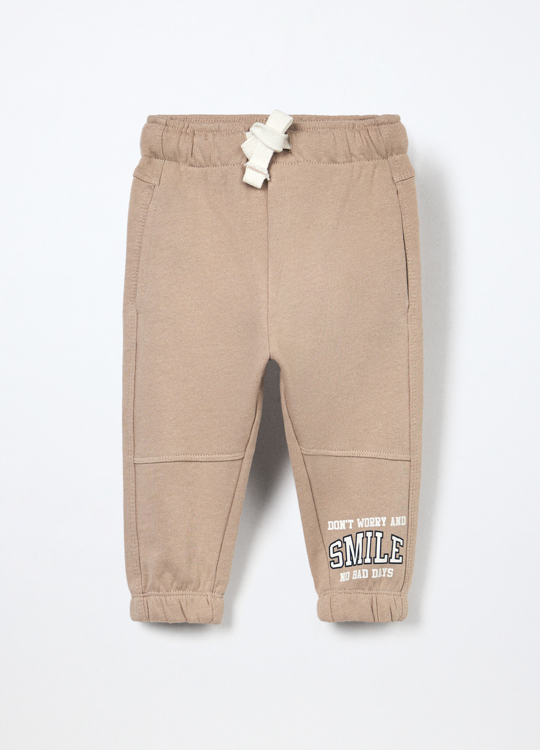 Jogger in french terry di puro cotone neonato_0