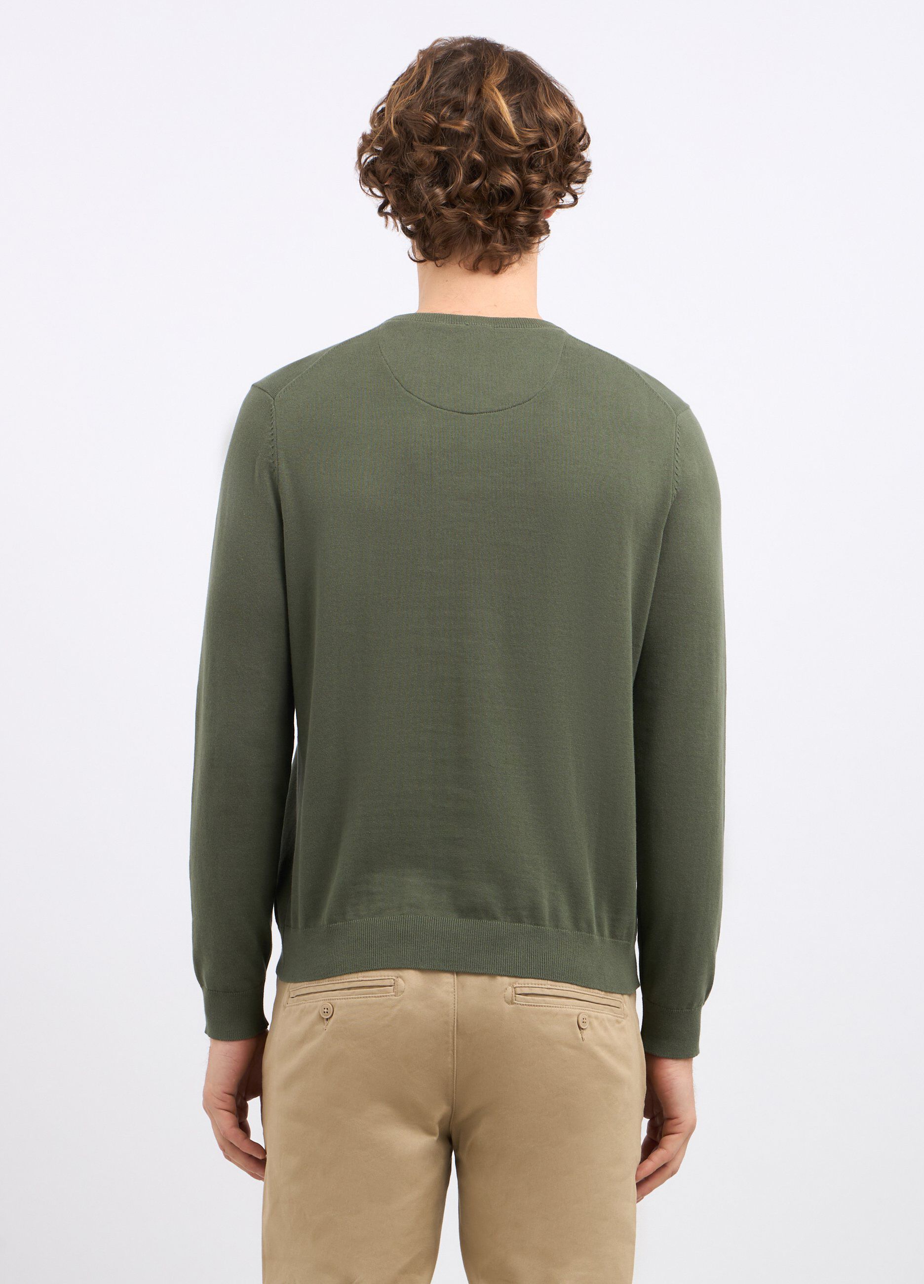 Tricot girocollo in puro cotone uomo_1