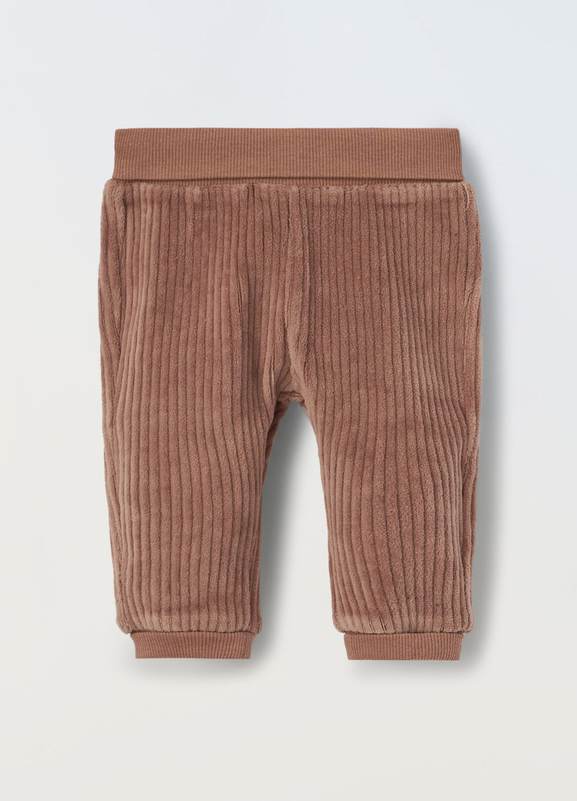 Jeggings in costina di puro cotone neonato_0