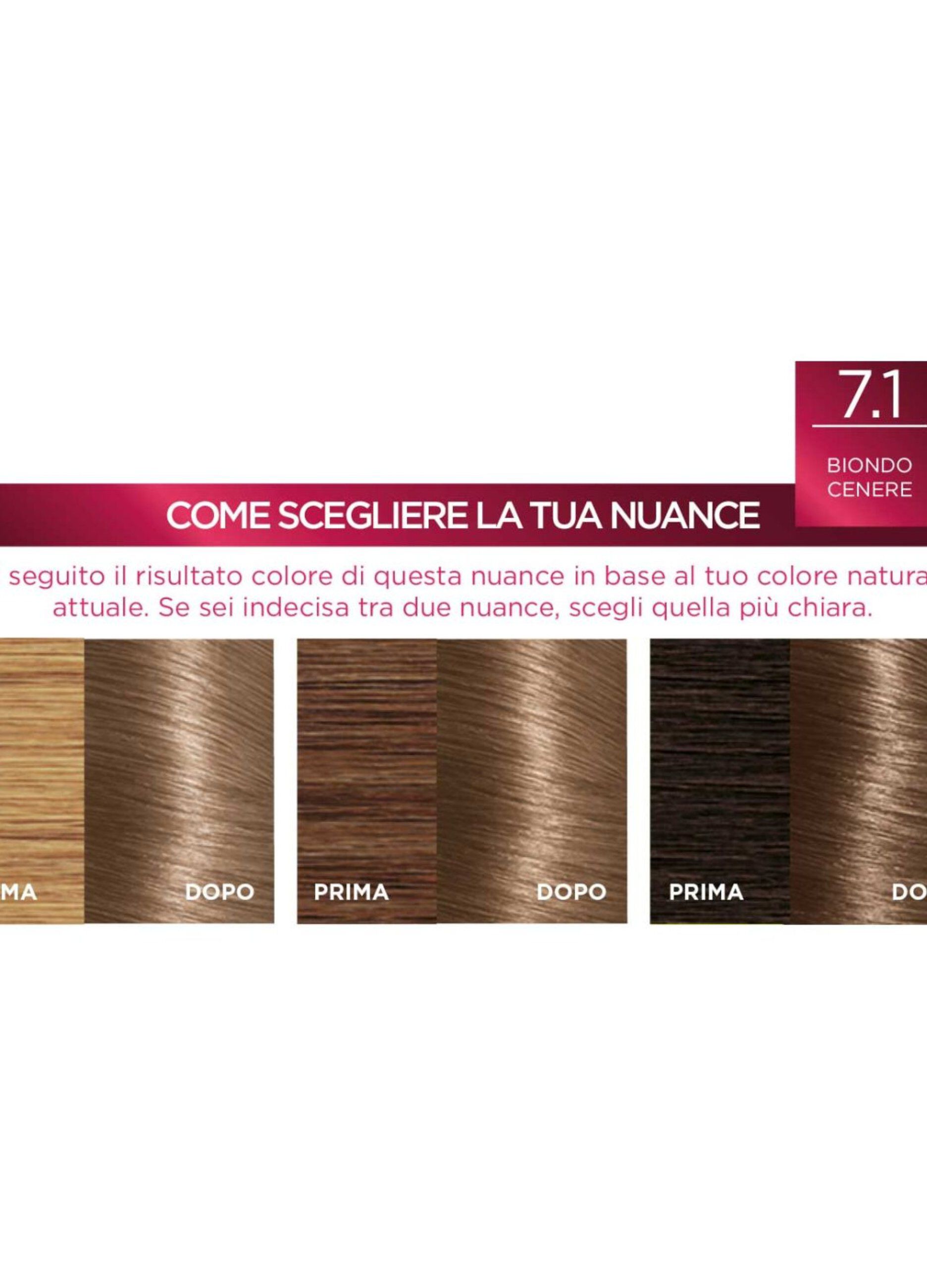 L'Oréal Paris Tinta Capelli Excellence, Copre i capelli bianchi, colore ricco, luminoso e a lunga durata, 7.1 Biondo Cenere._3