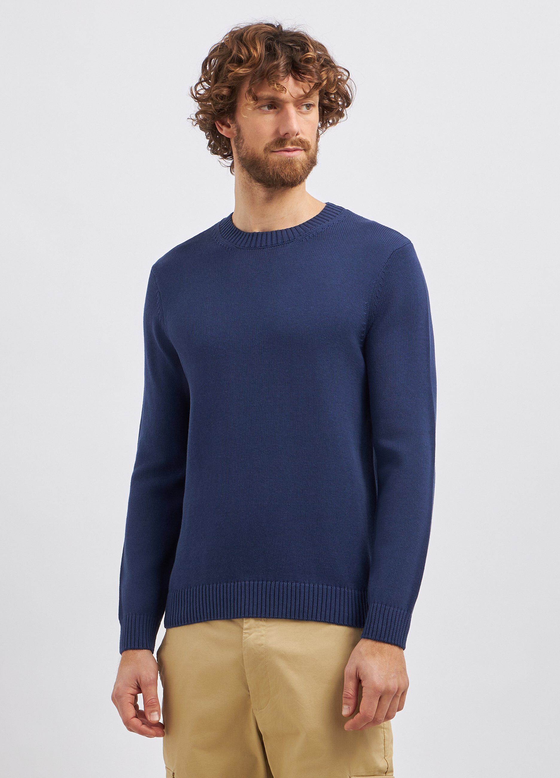 Tricot girocollo in misto cotone uomo_0