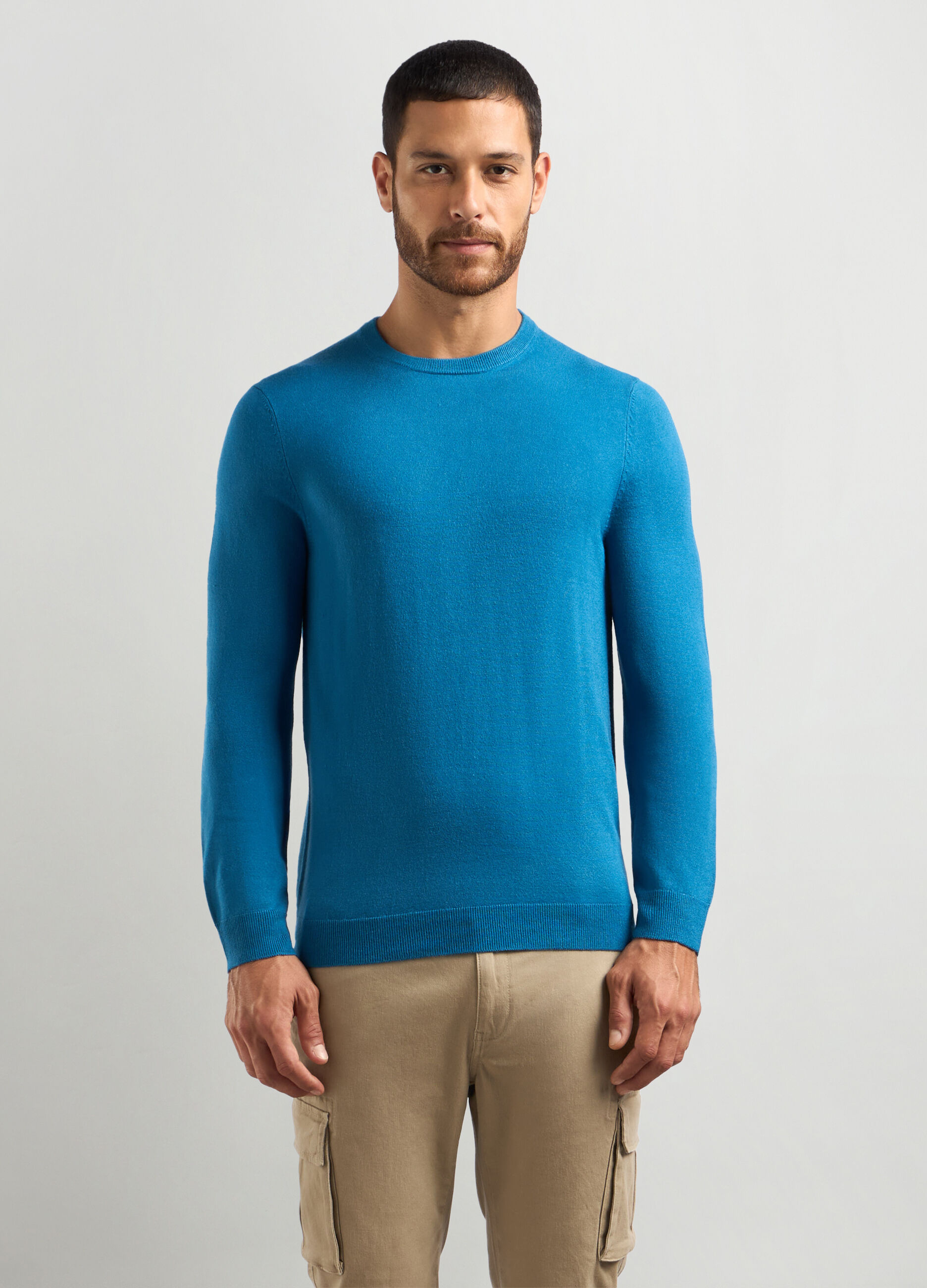 Maglione girocollo maglia rasata uomo_0