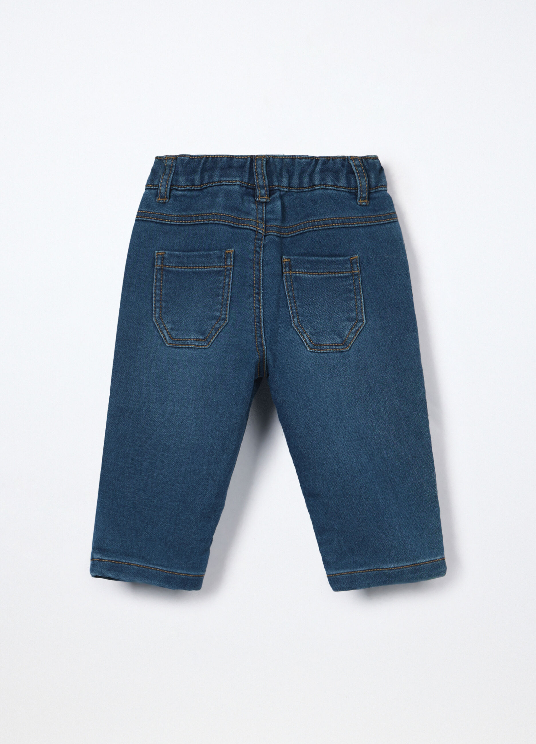 Pantaloni in french terry denim neonato_1