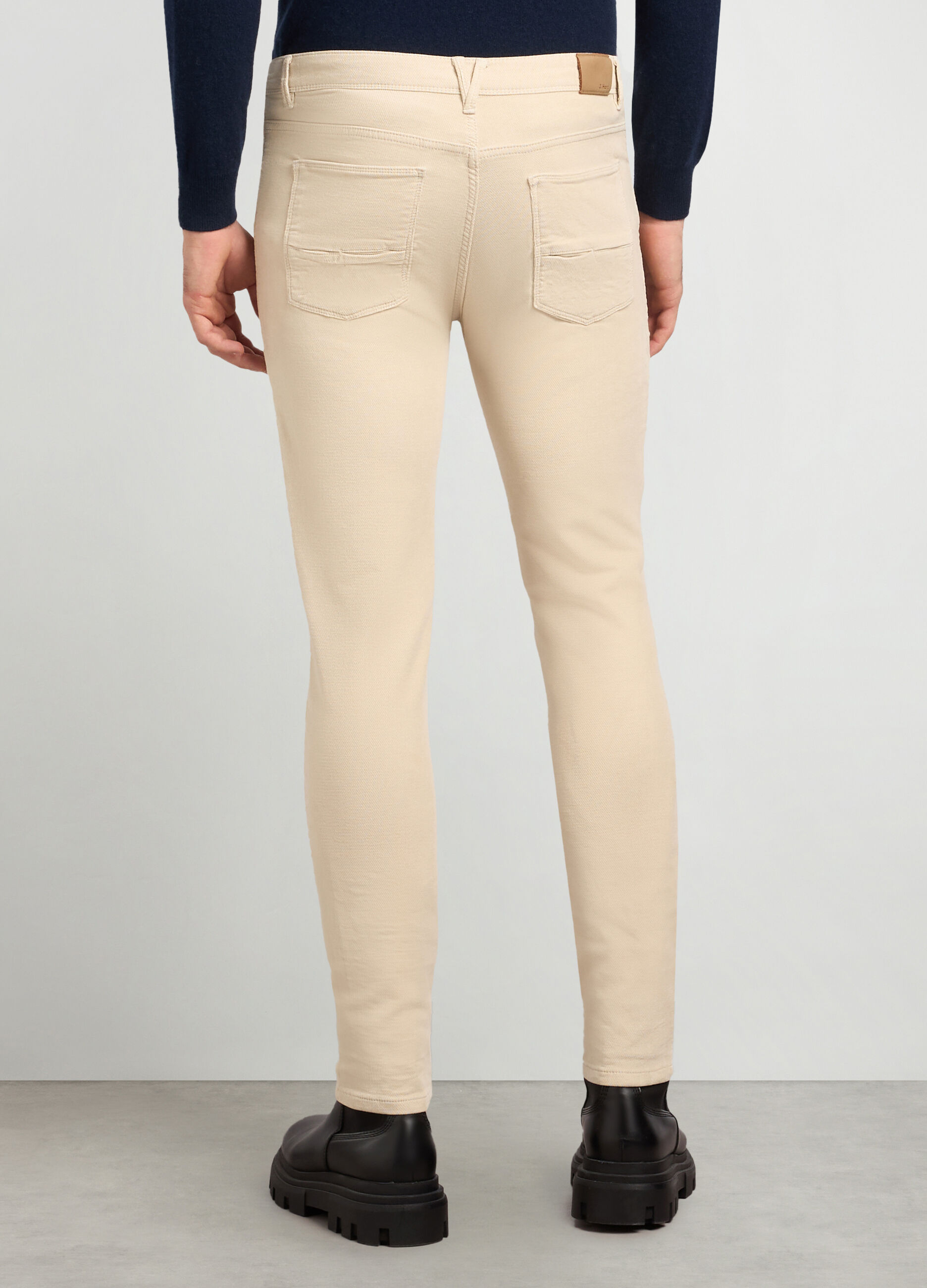 Pantaloni 5 tasche slim fit in velluto di cotone stretch uomo_1