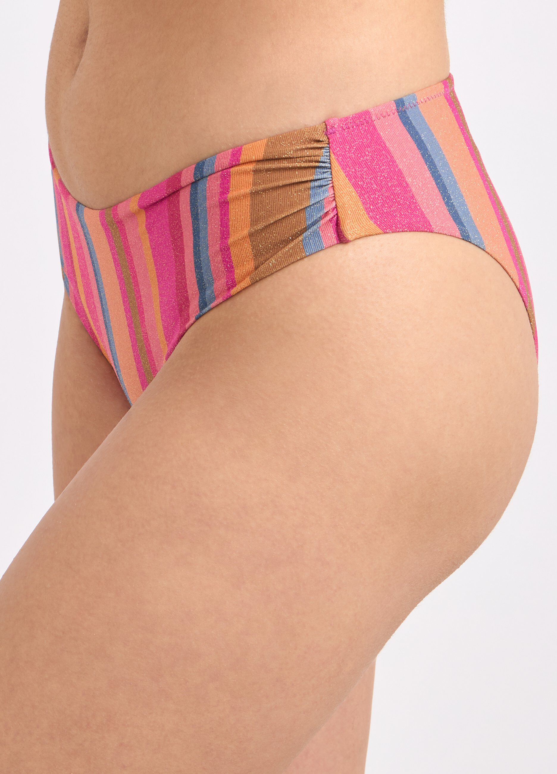 Slip bikini con motivo a righe multicolor donna_2