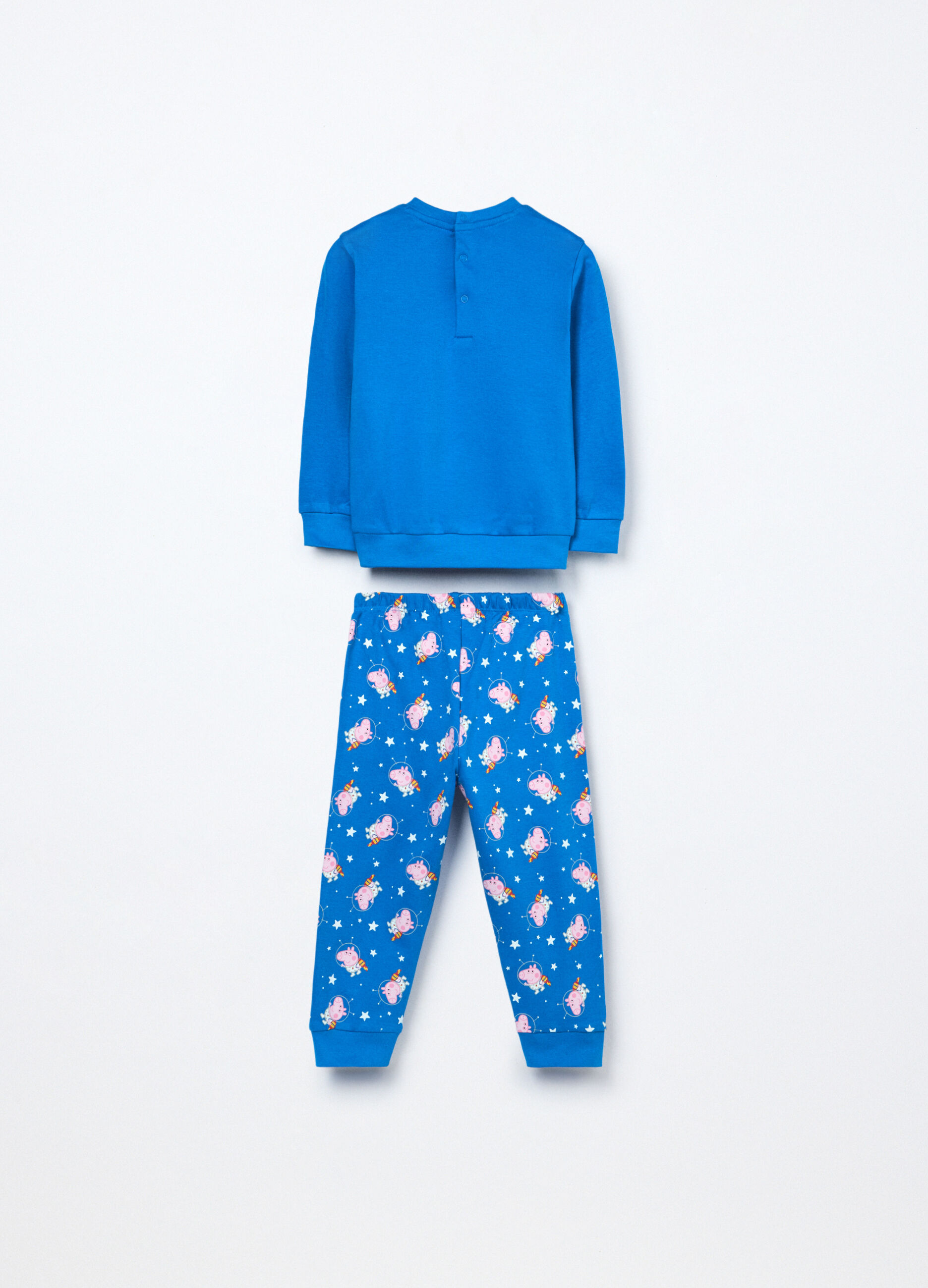 Set pigiama lungo Peppa Pig in interlock di puro cotone neonato_1