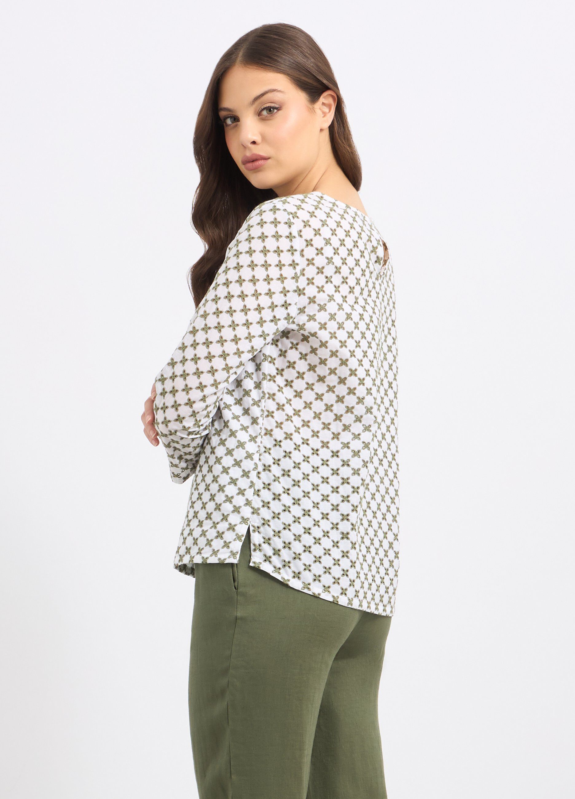 Blusa con ricamo donna_1